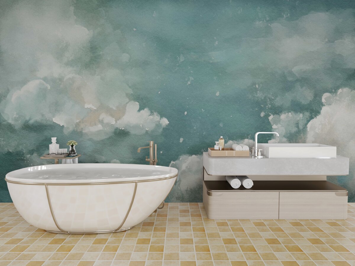 Fototapet nori pe suprafața calmă a apei