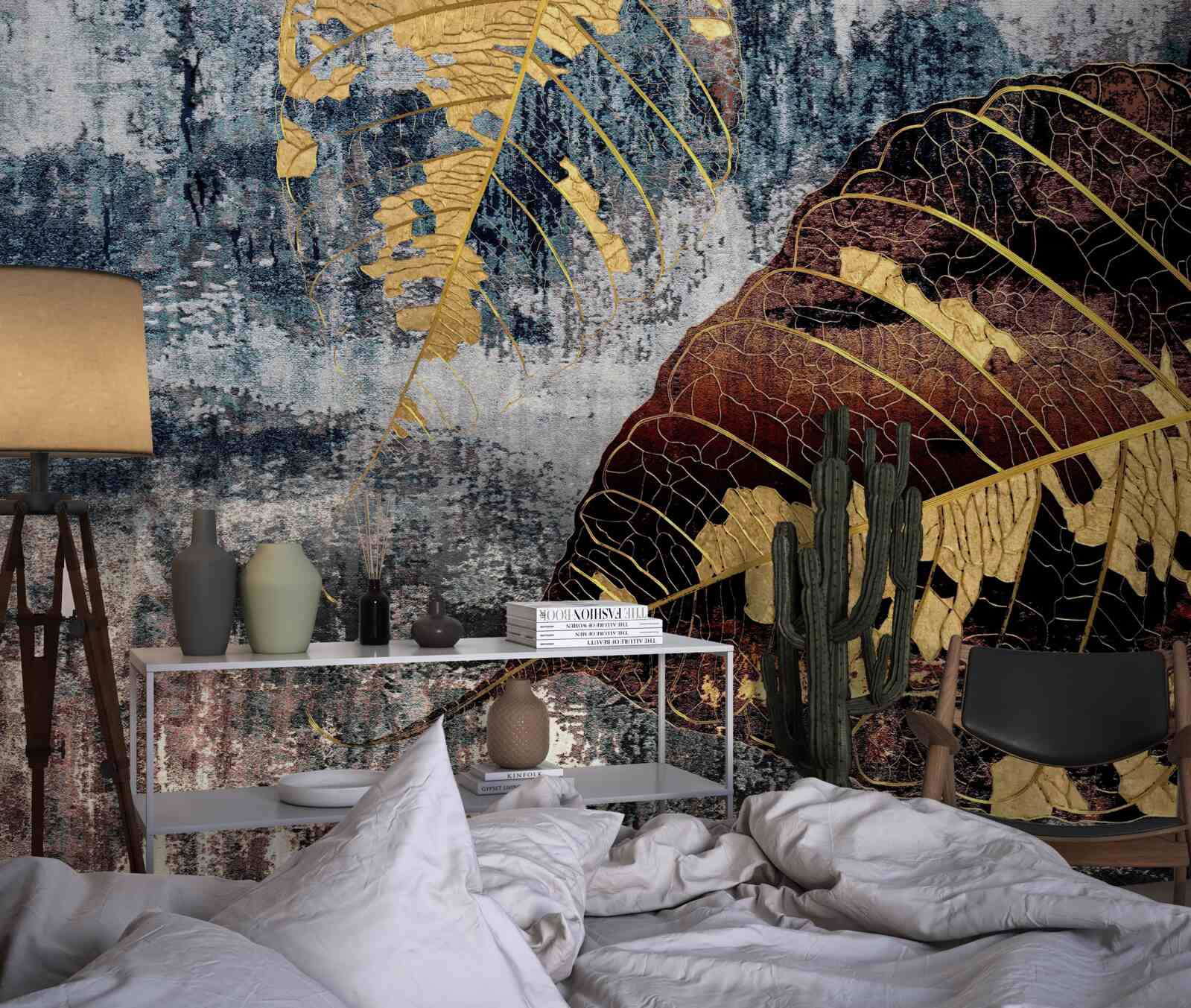 Fototapet ploaie de toamnă pe suprafața apei