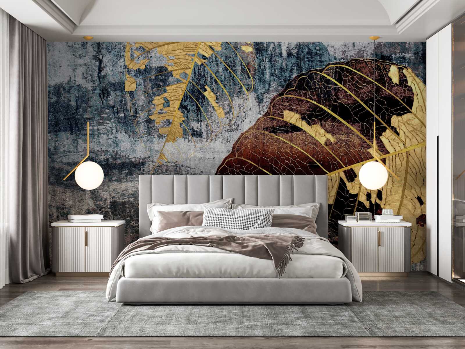 Fototapet ploaie de toamnă pe suprafața apei