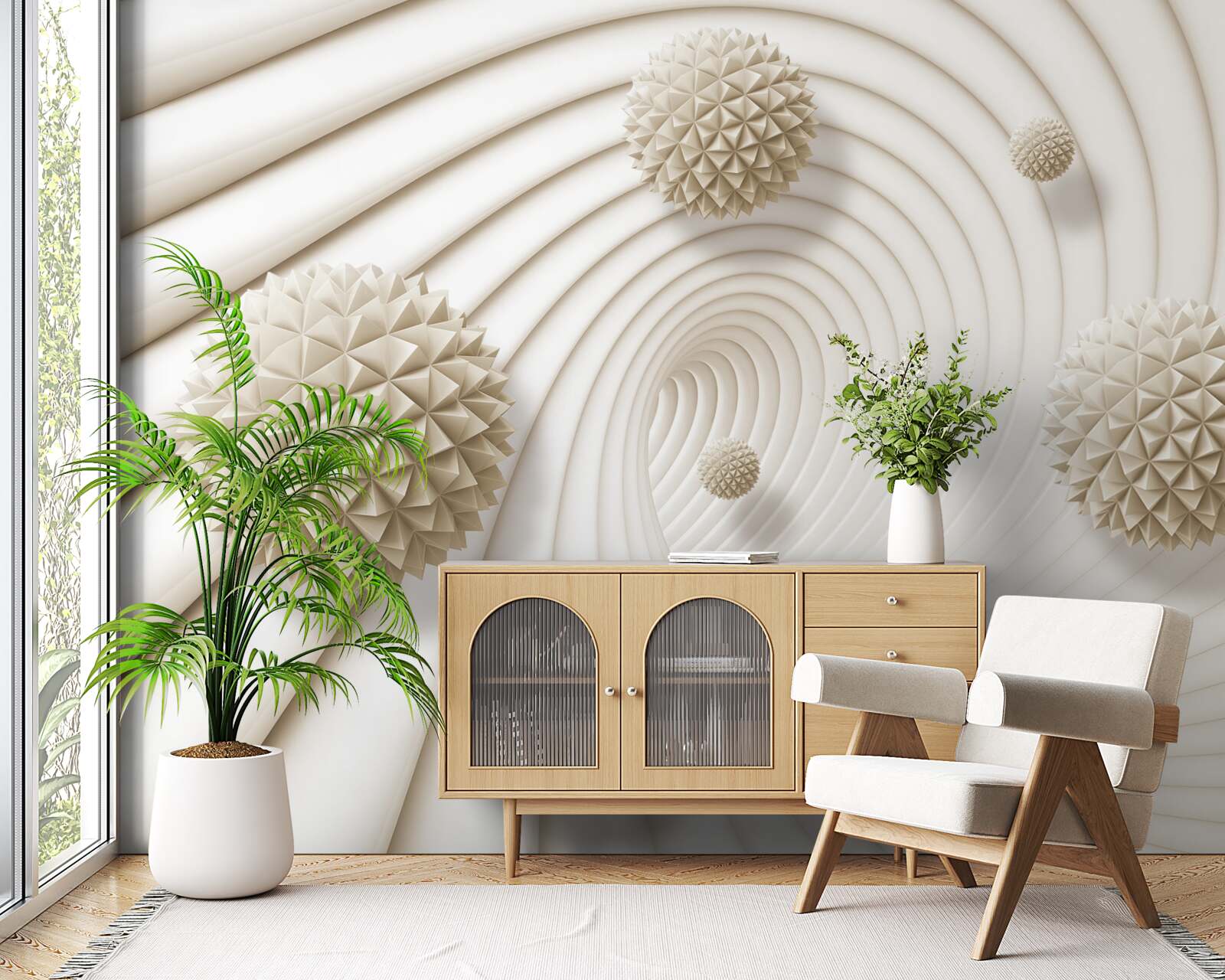 Fototapet bile luminoase în formă de raze în vârtej