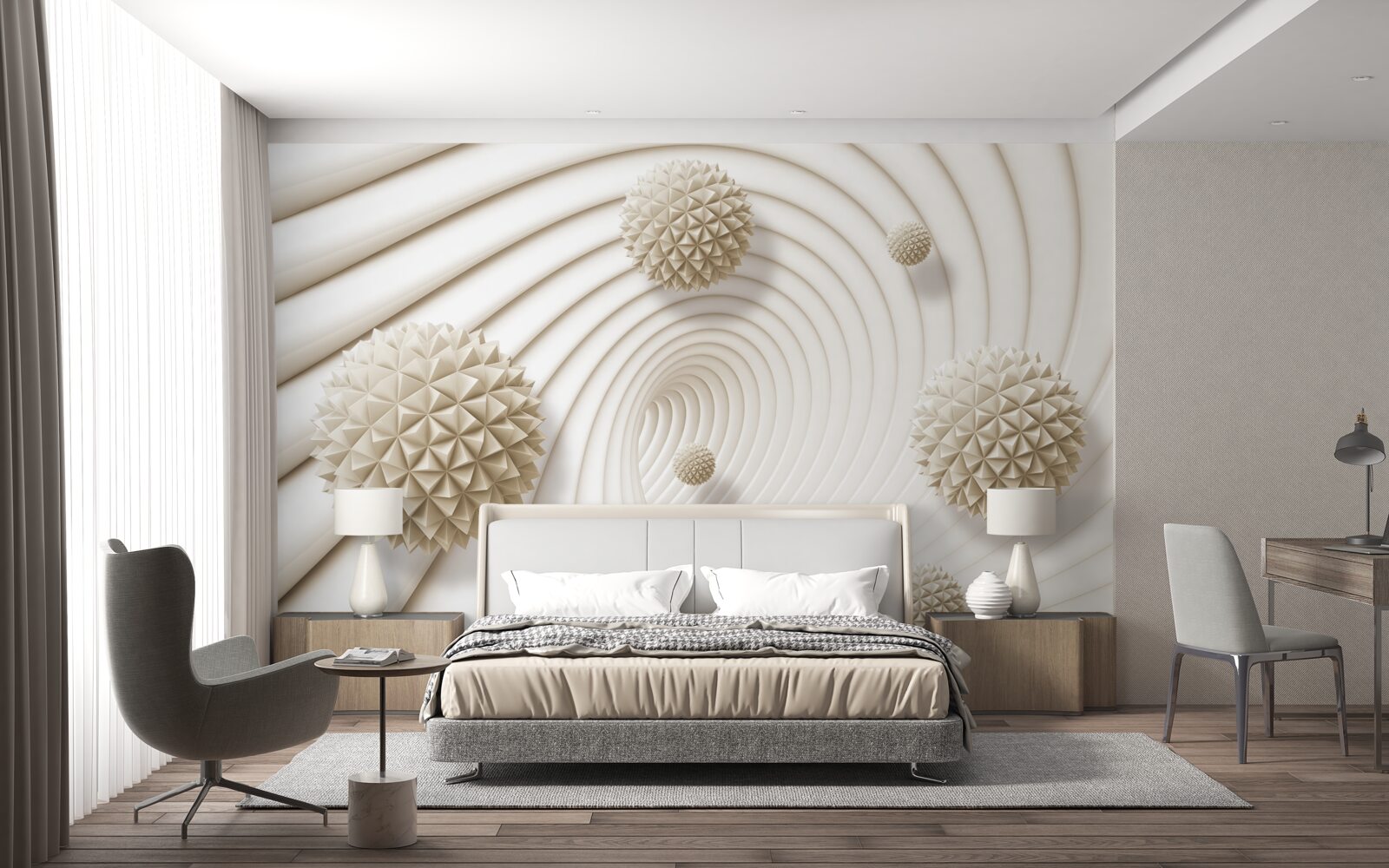 Fototapet bile luminoase în formă de raze în vârtej