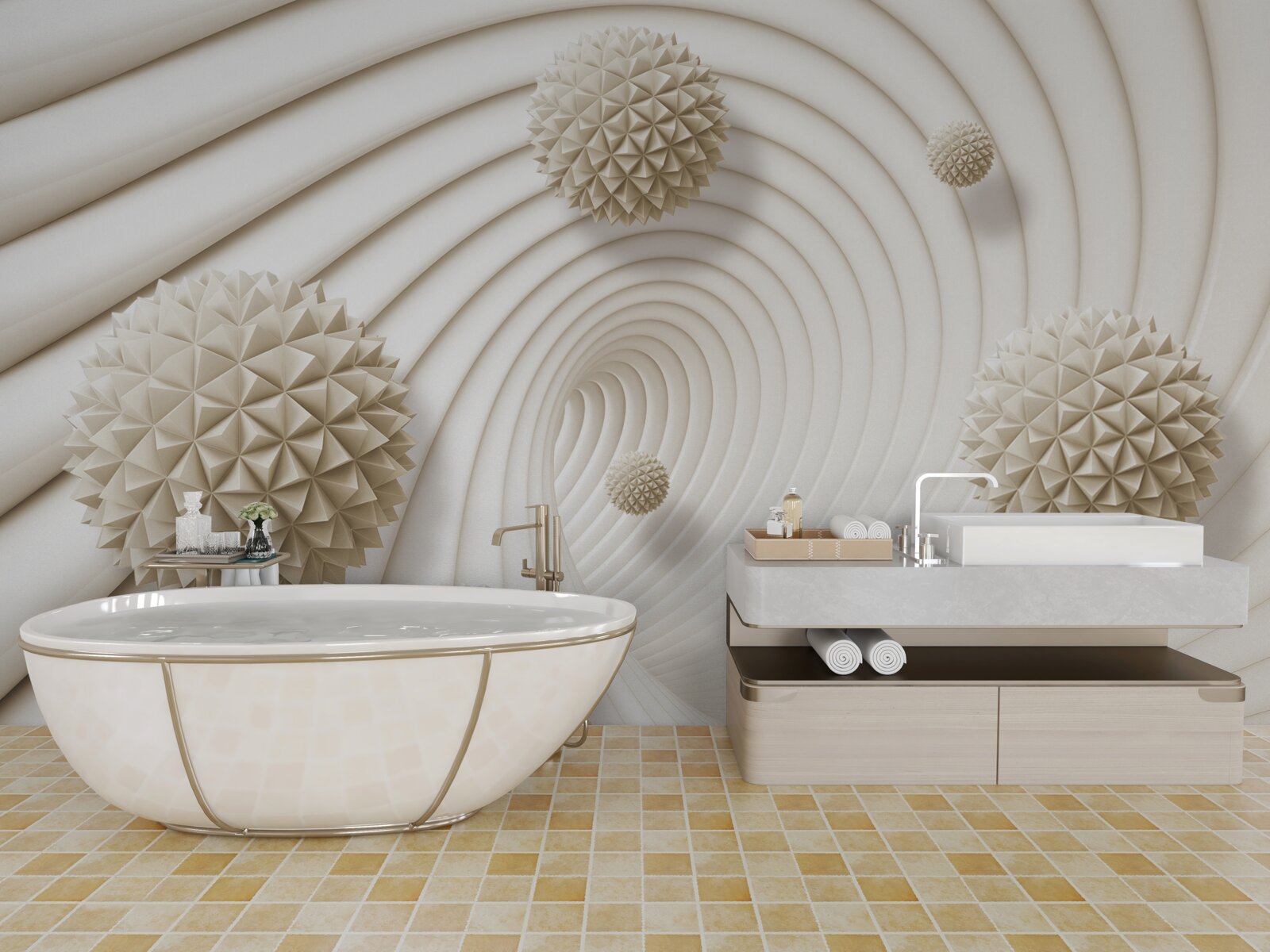 Fototapet bile luminoase în formă de raze în vârtej