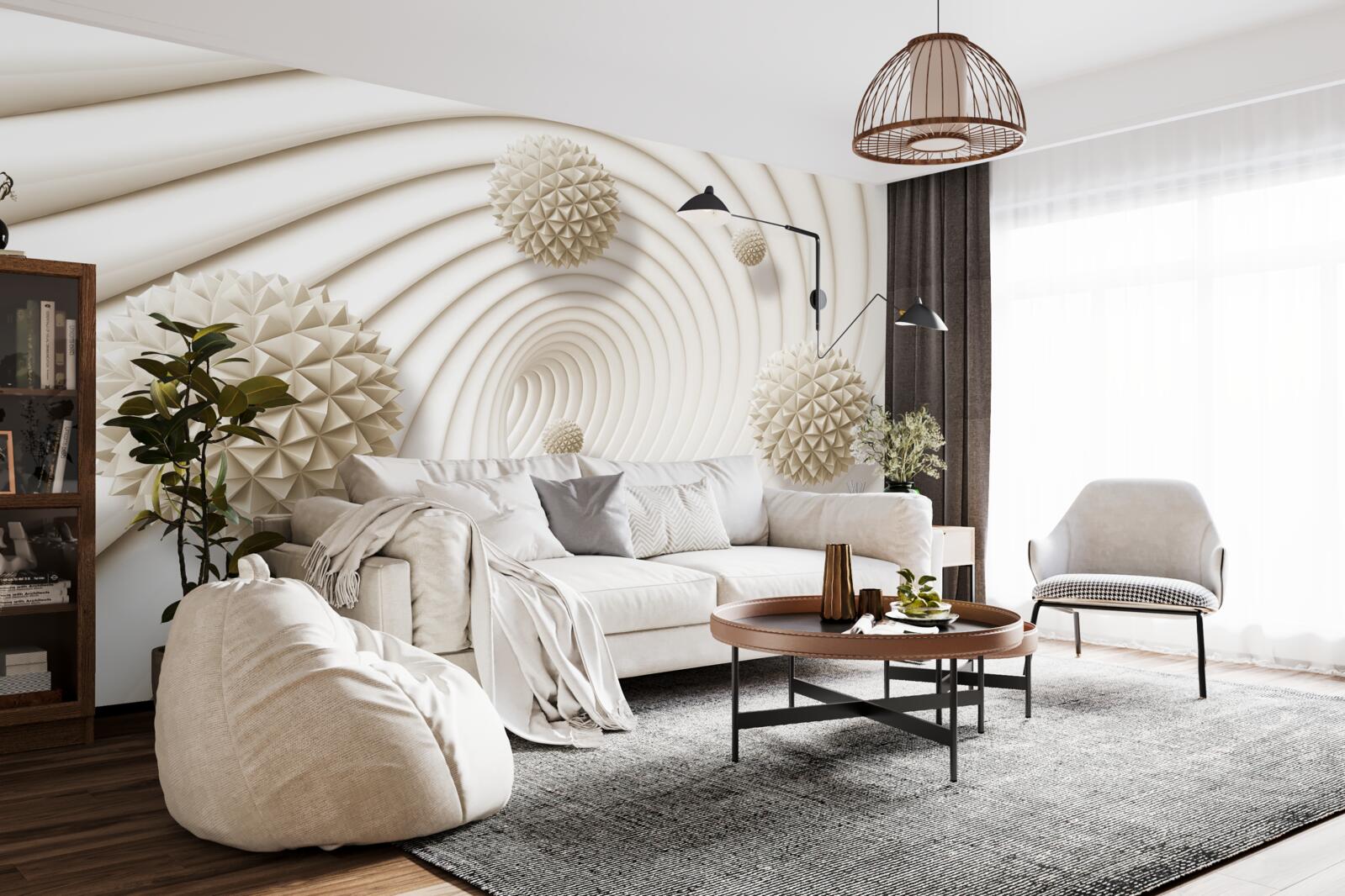 Fototapet bile luminoase în formă de raze în vârtej