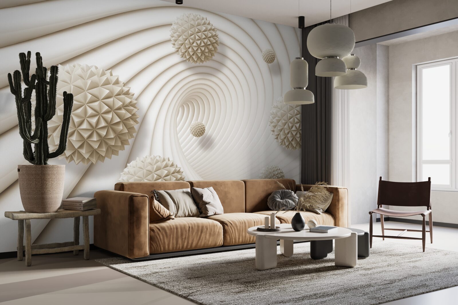 Fototapet bile luminoase în formă de raze în vârtej