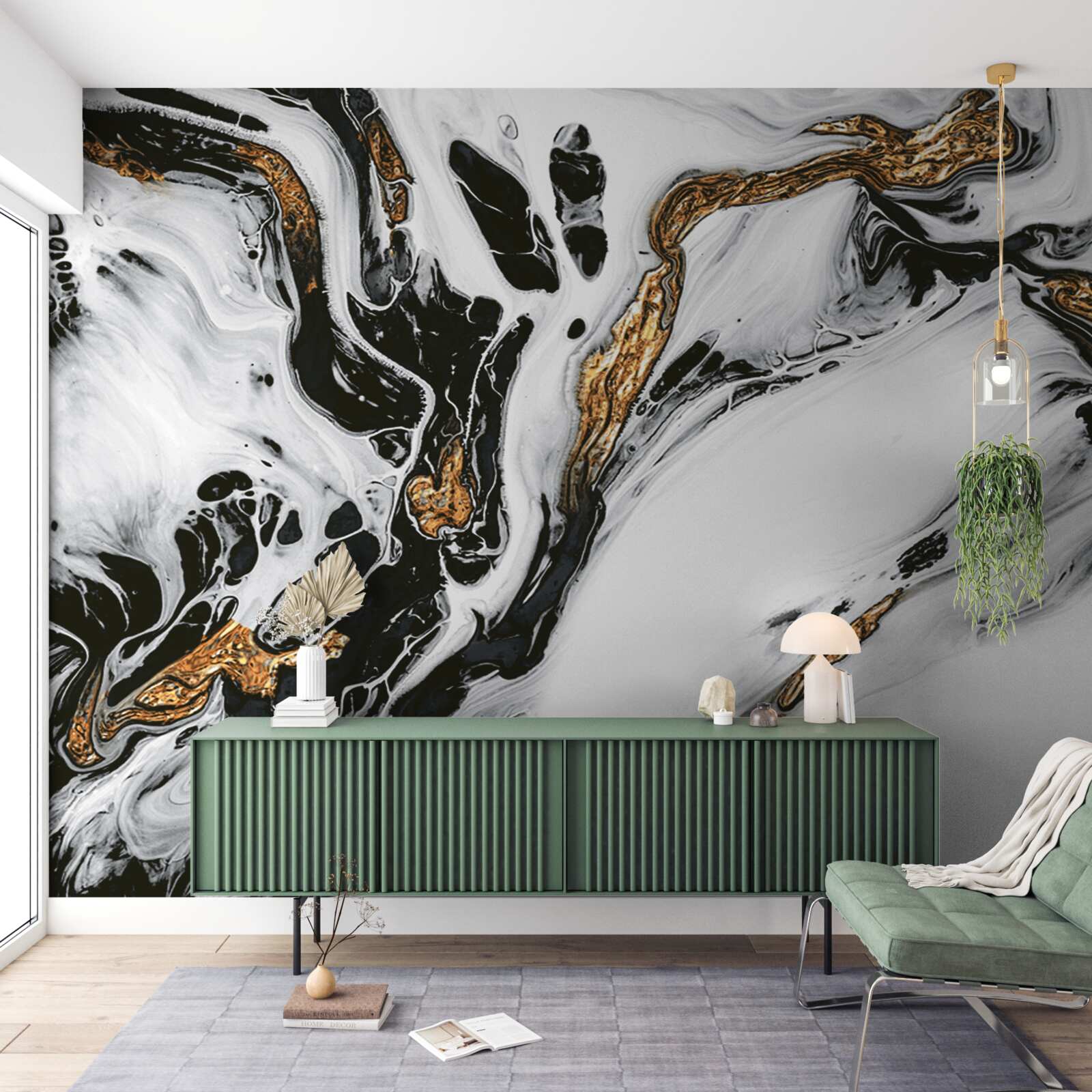 Fototapet pante acoperite cu zăpadă, cu pietre în lumină aurie