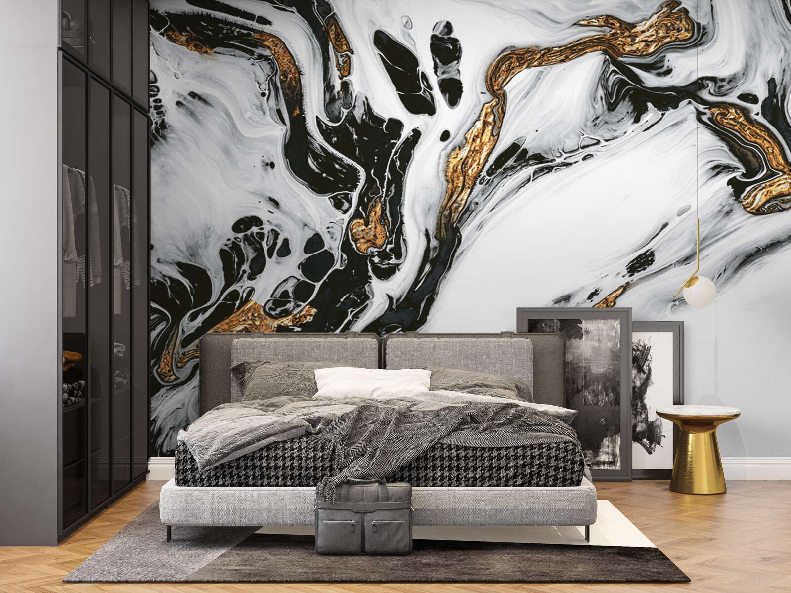 Fototapet pante acoperite cu zăpadă, cu pietre în lumină aurie