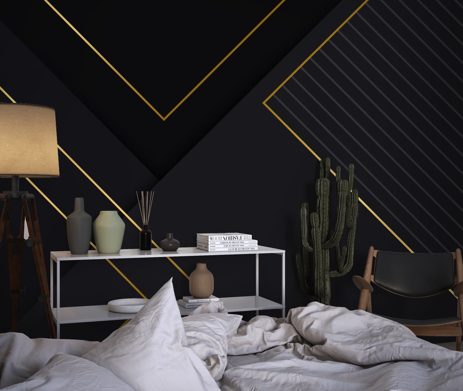 Fototapet dreptunghiuri aurii cu miez negru