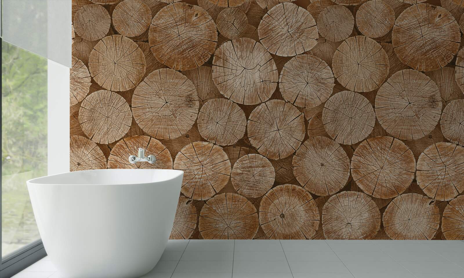 Fototapet grămadă de lemne de foc recoltate