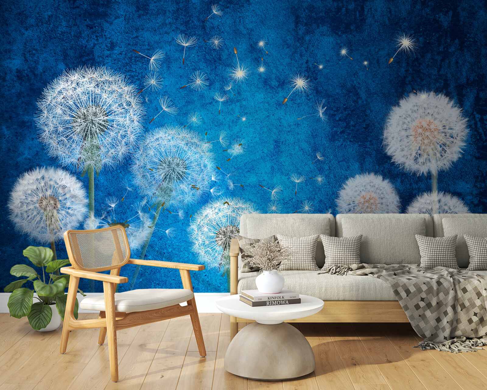 Fototapet cerul înstelat este presărat cu păpădii