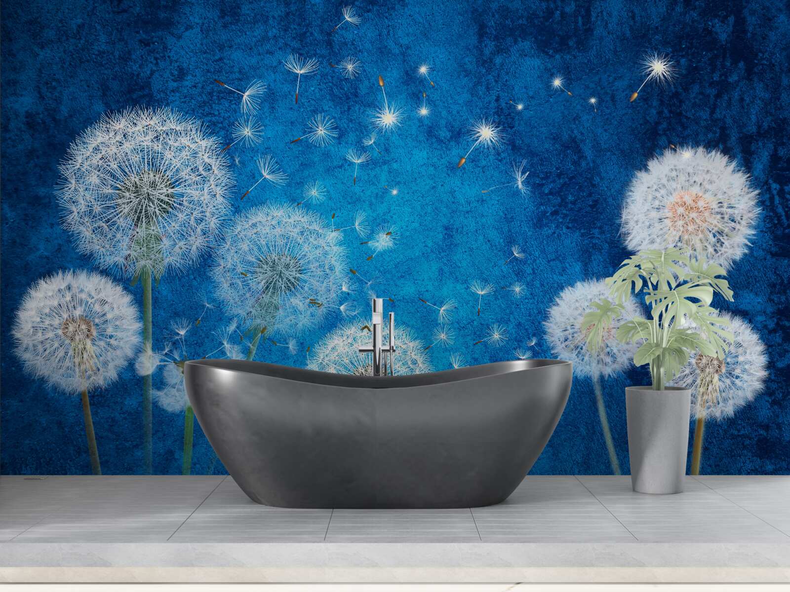 Fototapet cerul înstelat este presărat cu păpădii