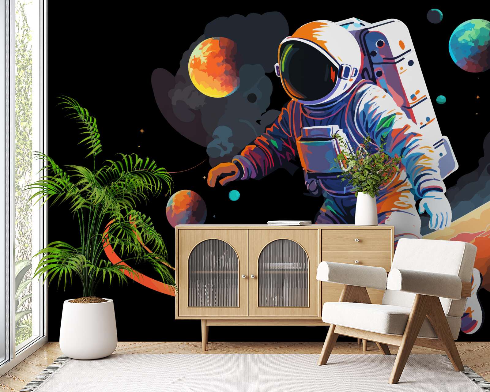 Fototapet astronaut în univers