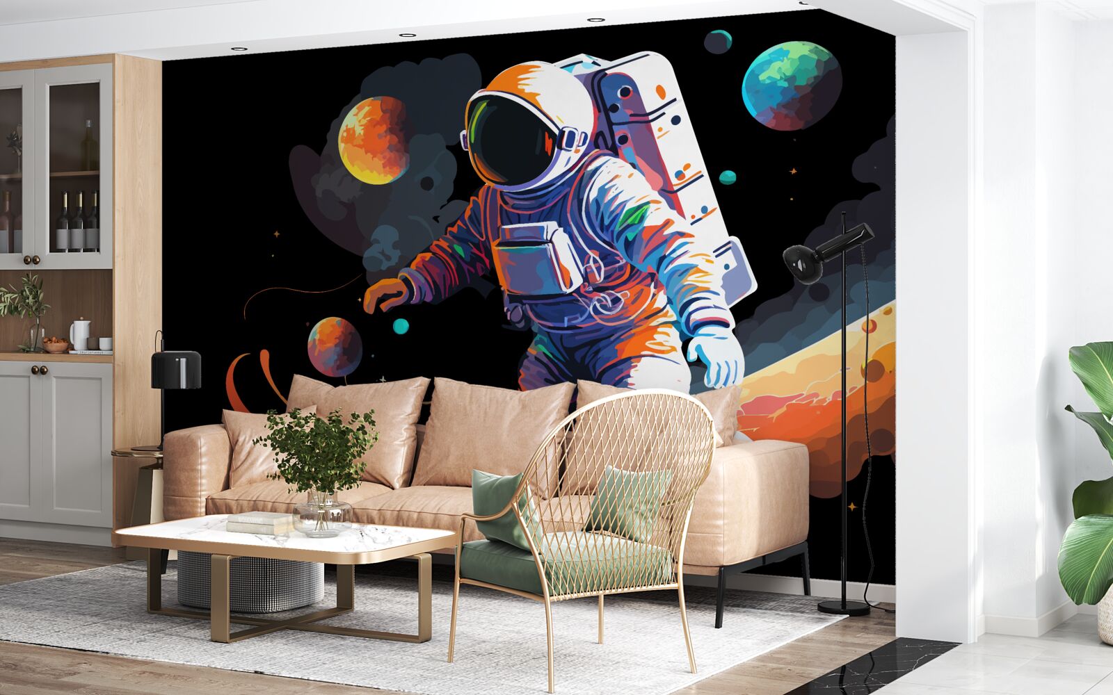 Fototapet astronaut în univers