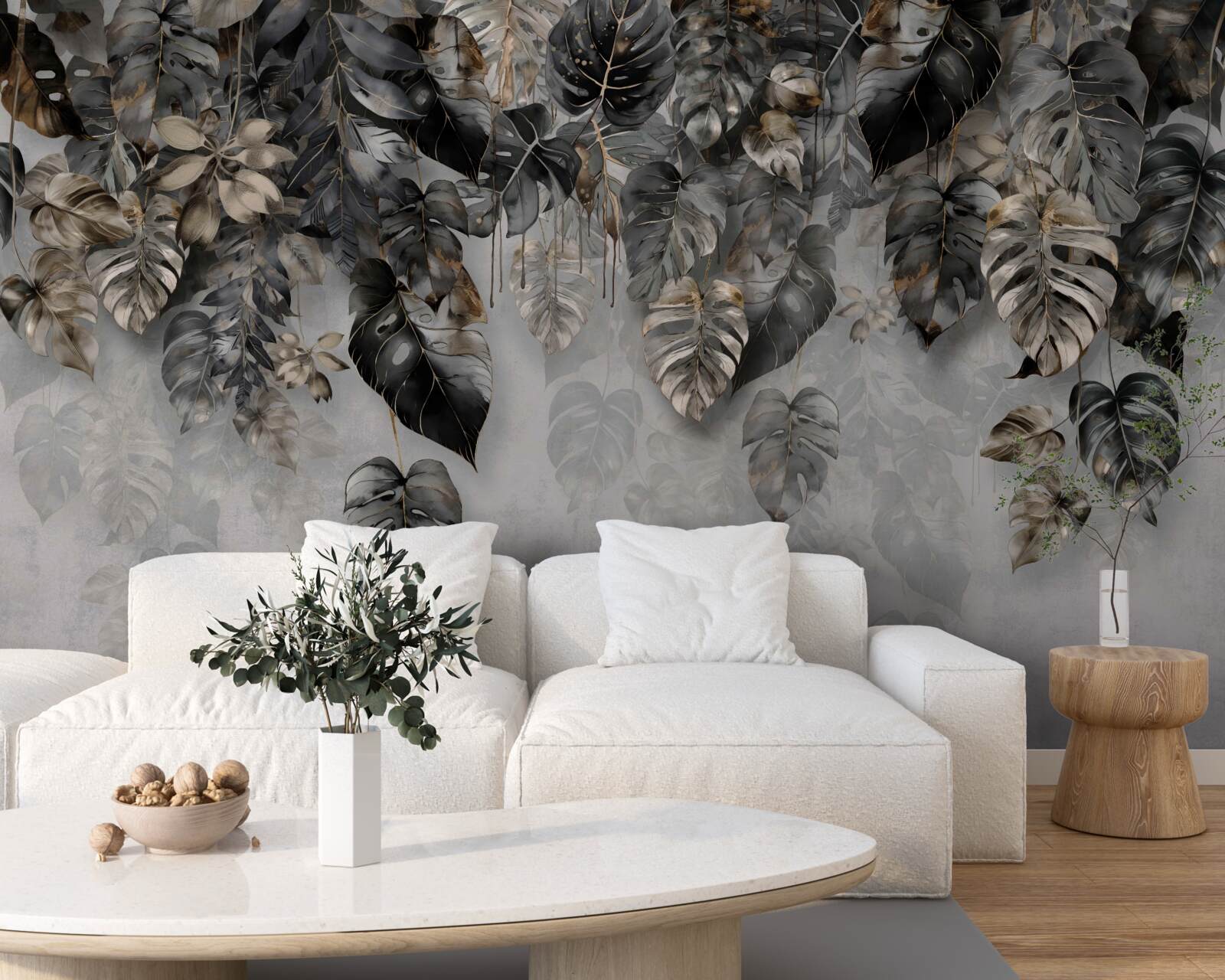 Fototapet agățat frunze tropicale întunecate