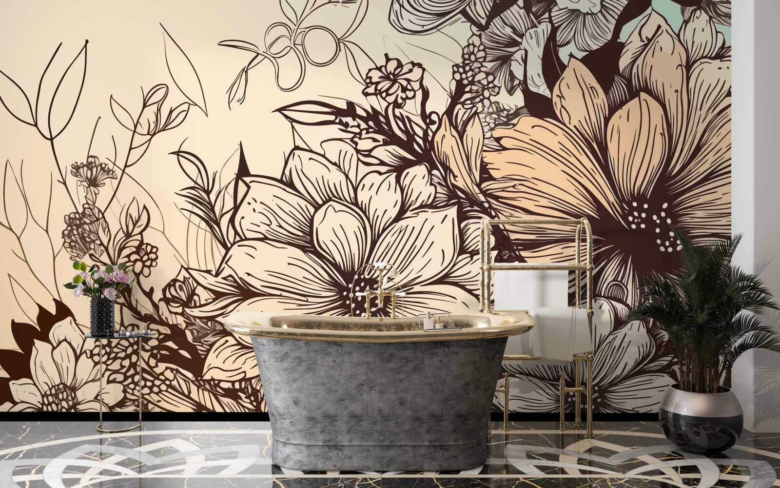 Fototapet flori tropicale pline de culoare