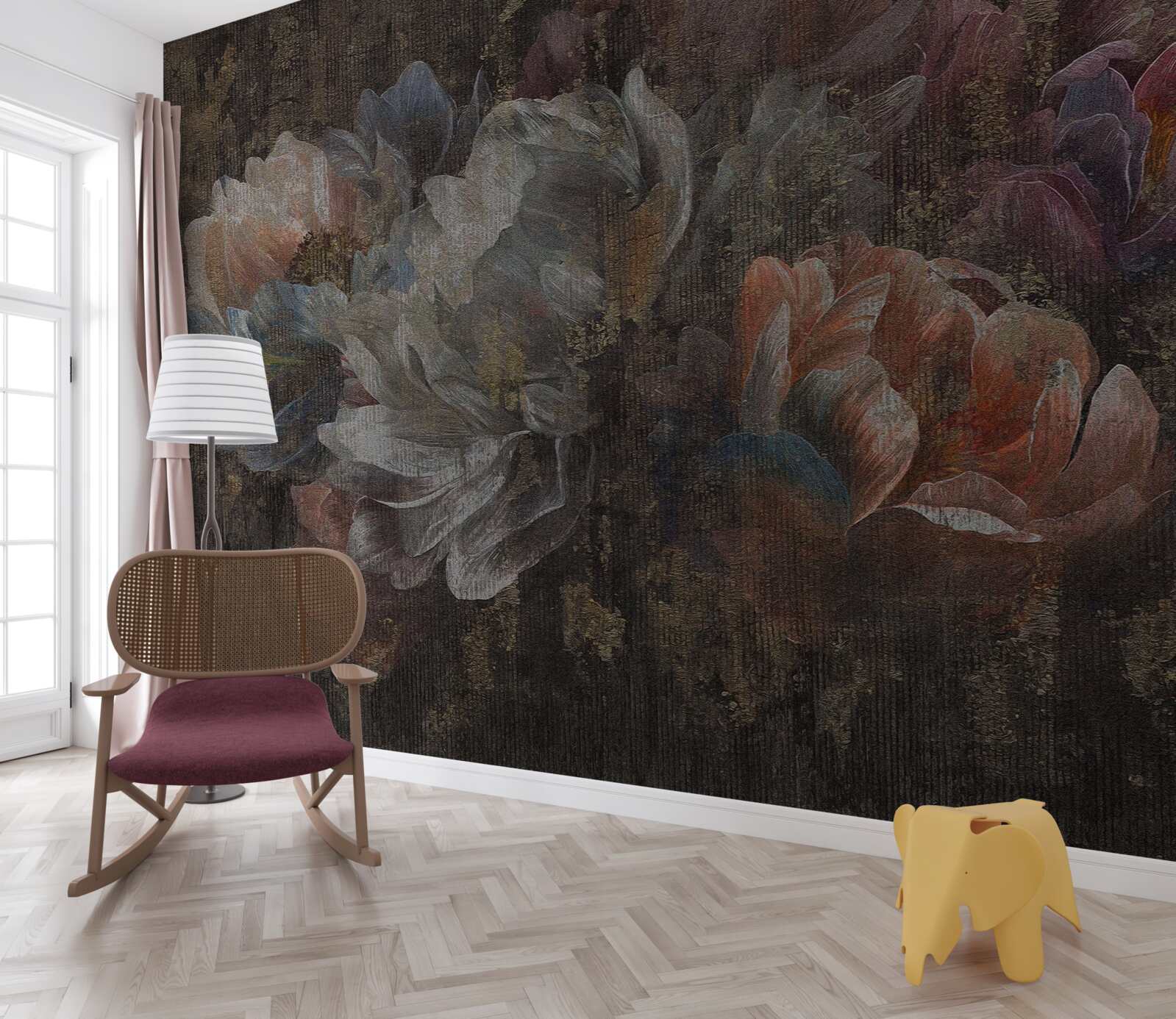 Fototapet flori de toamnă în ploaia torențială