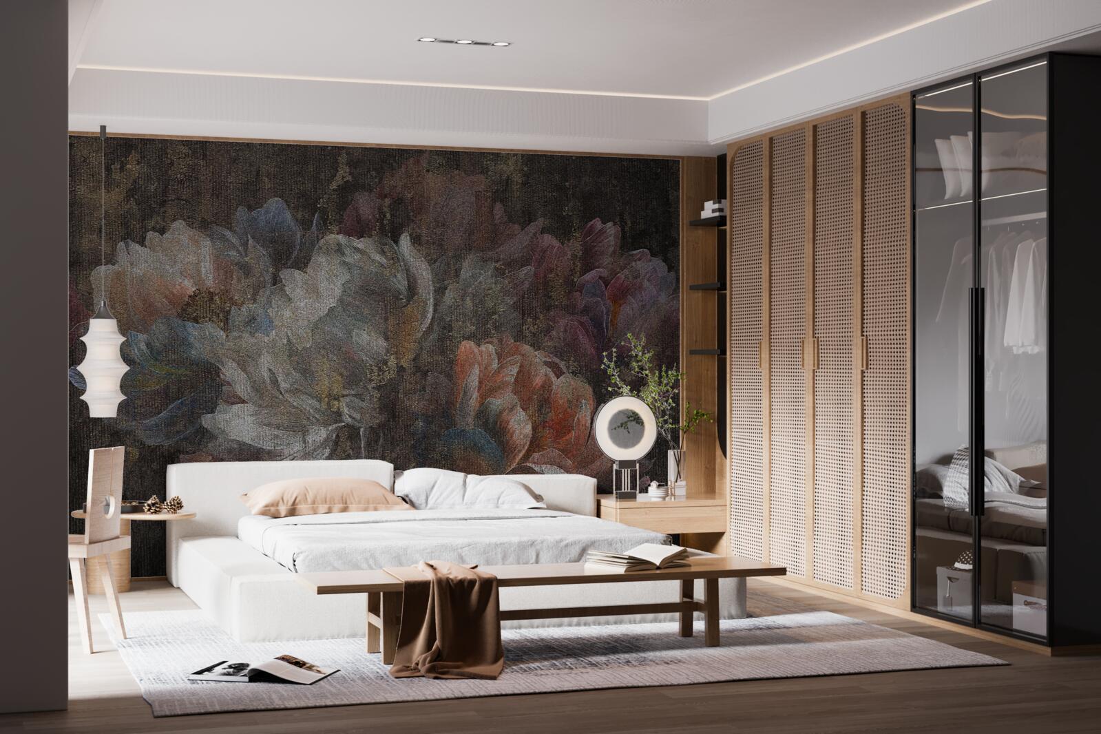 Fototapet flori de toamnă în ploaia torențială