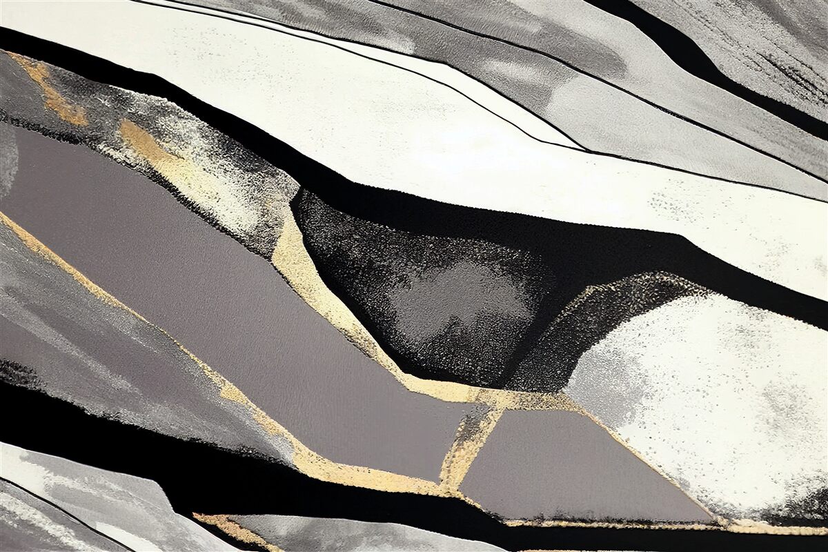 Fototapet vârfuri de munte indisciplinate, îmbrăcate în negru