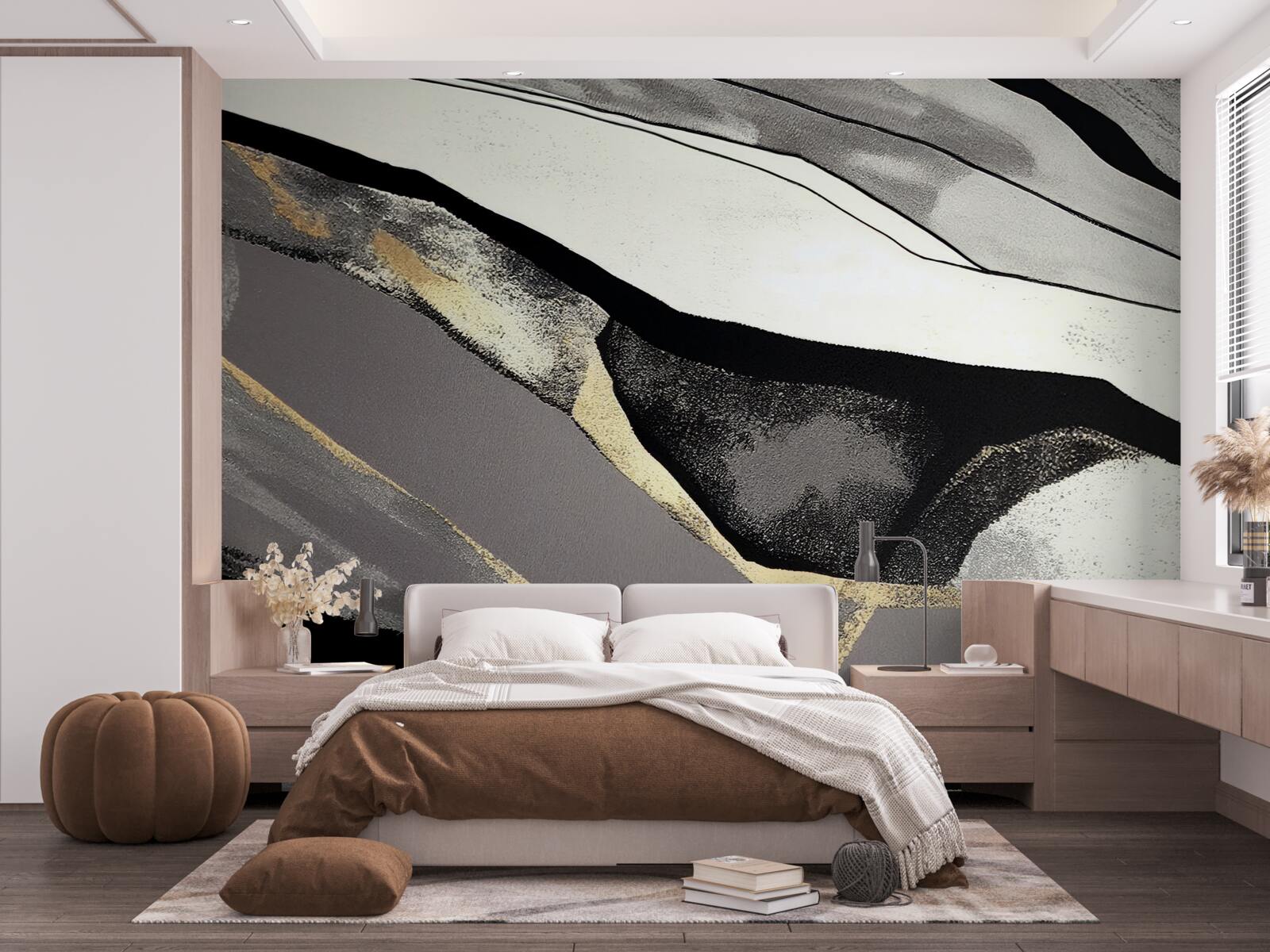 Fototapet vârfuri de munte indisciplinate, îmbrăcate în negru