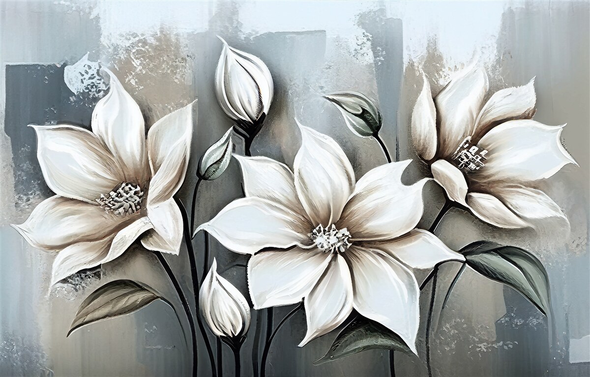 Fototapet buchetul conține flori albe