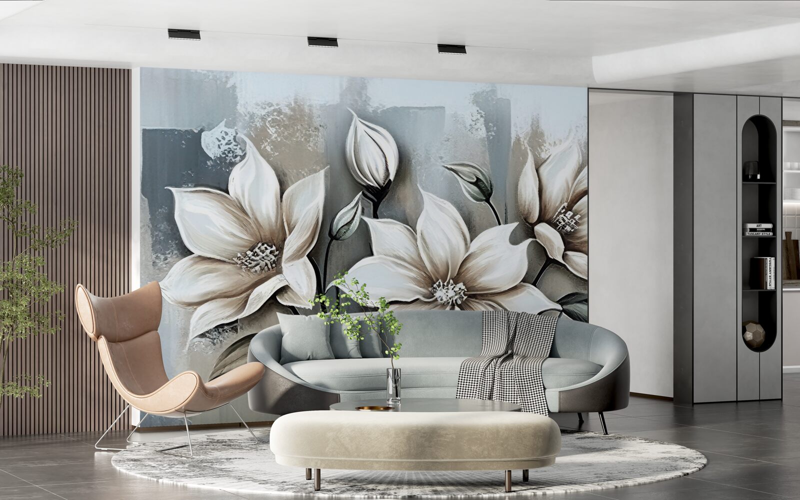 Fototapet buchetul conține flori albe