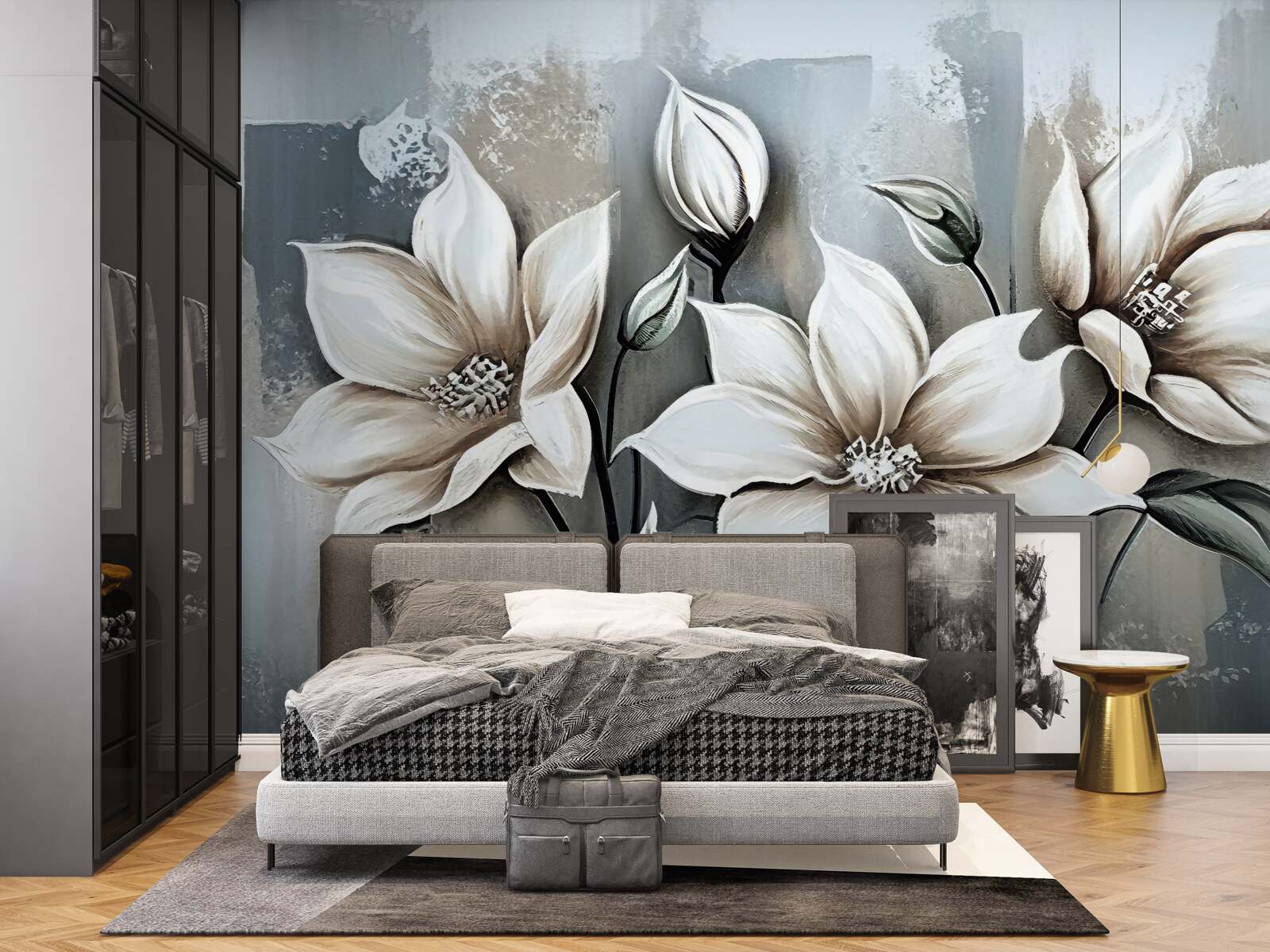 Fototapet buchetul conține flori albe