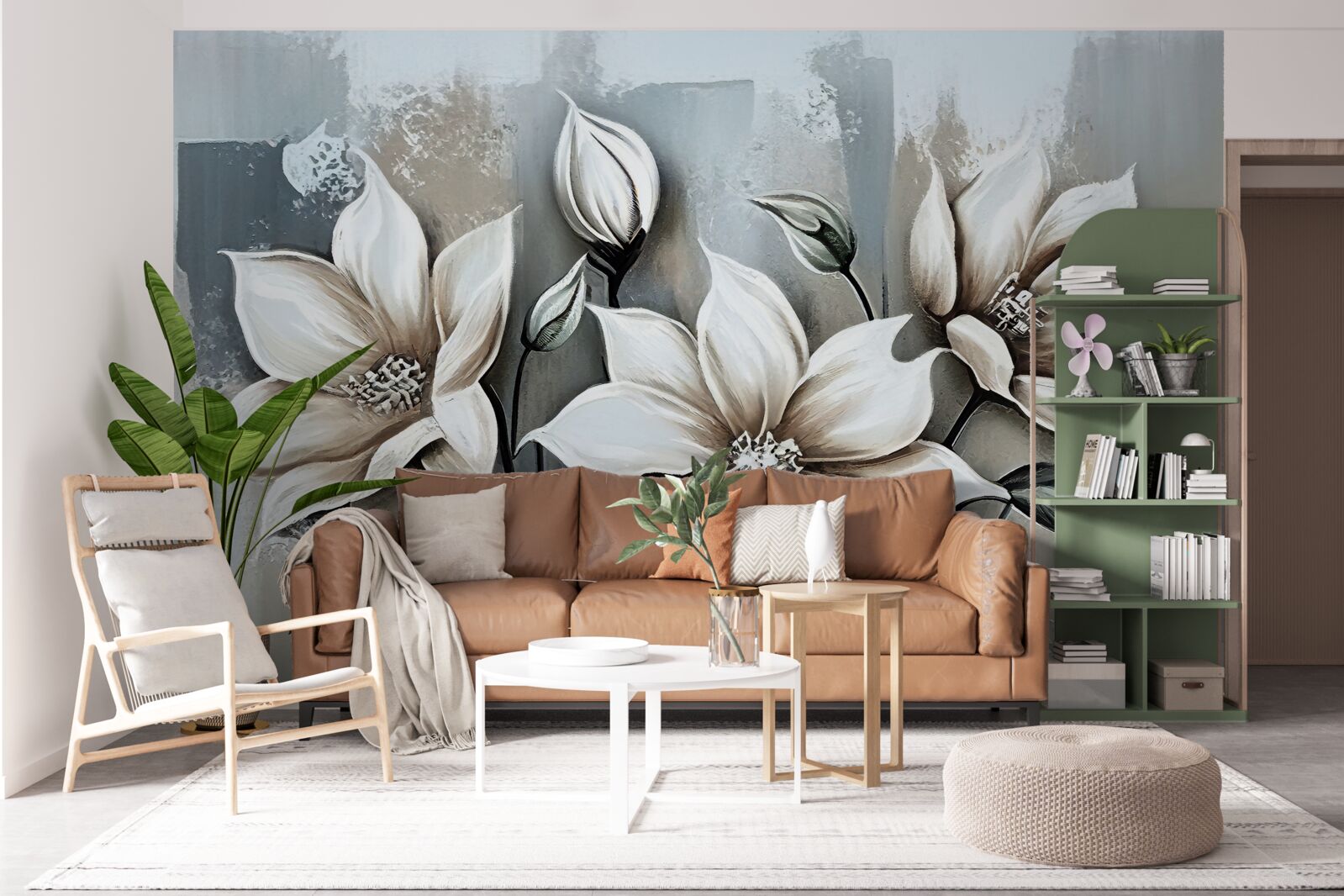 Fototapet buchetul conține flori albe