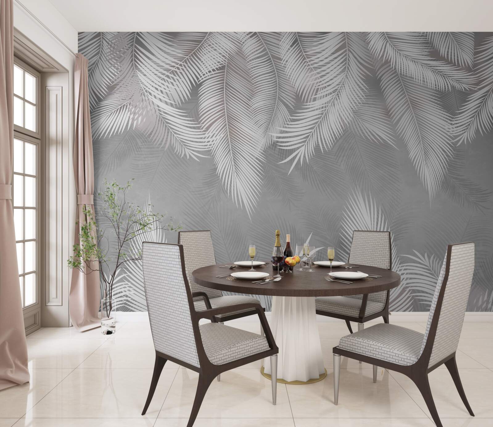 Fototapet reflexia penelor albe în apă