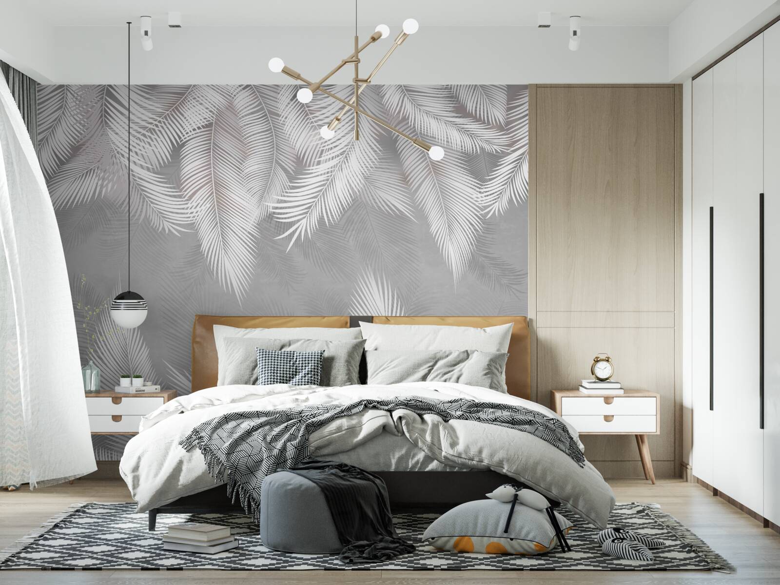 Fototapet reflexia penelor albe în apă