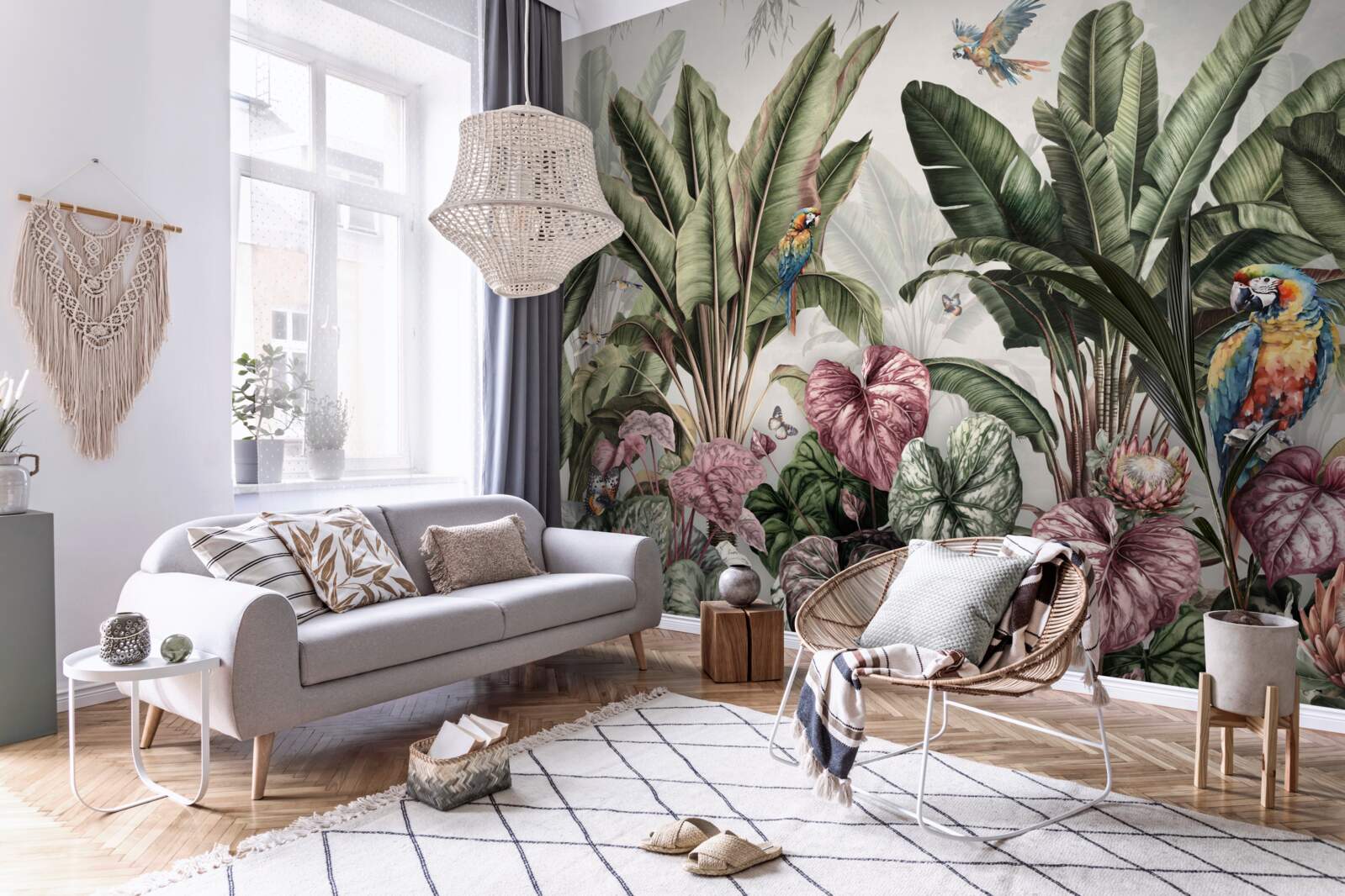 Fototapet cele mai bune legume din junglă și papagalul