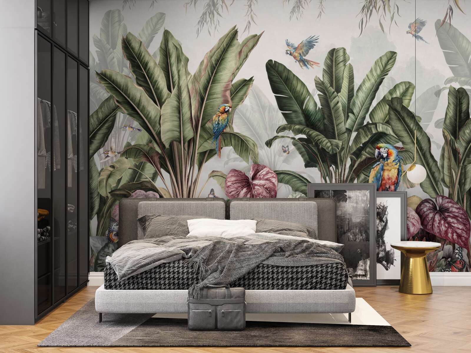 Fototapet cele mai bune legume din junglă și papagalul