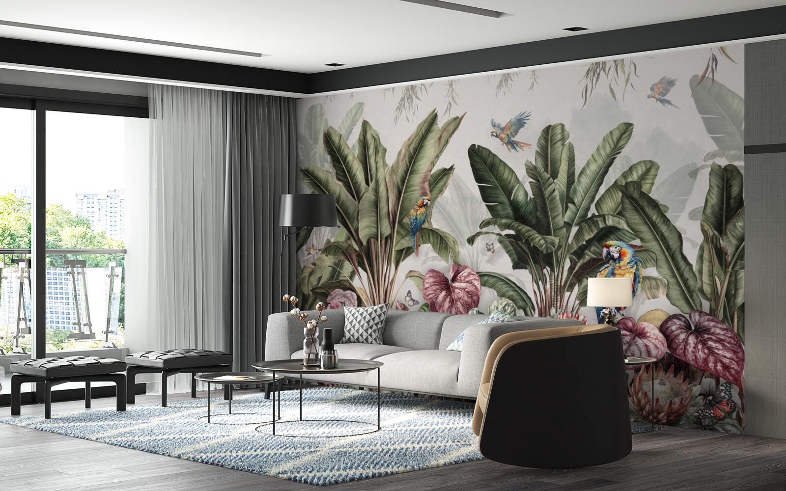 Fototapet cele mai bune legume din junglă și papagalul