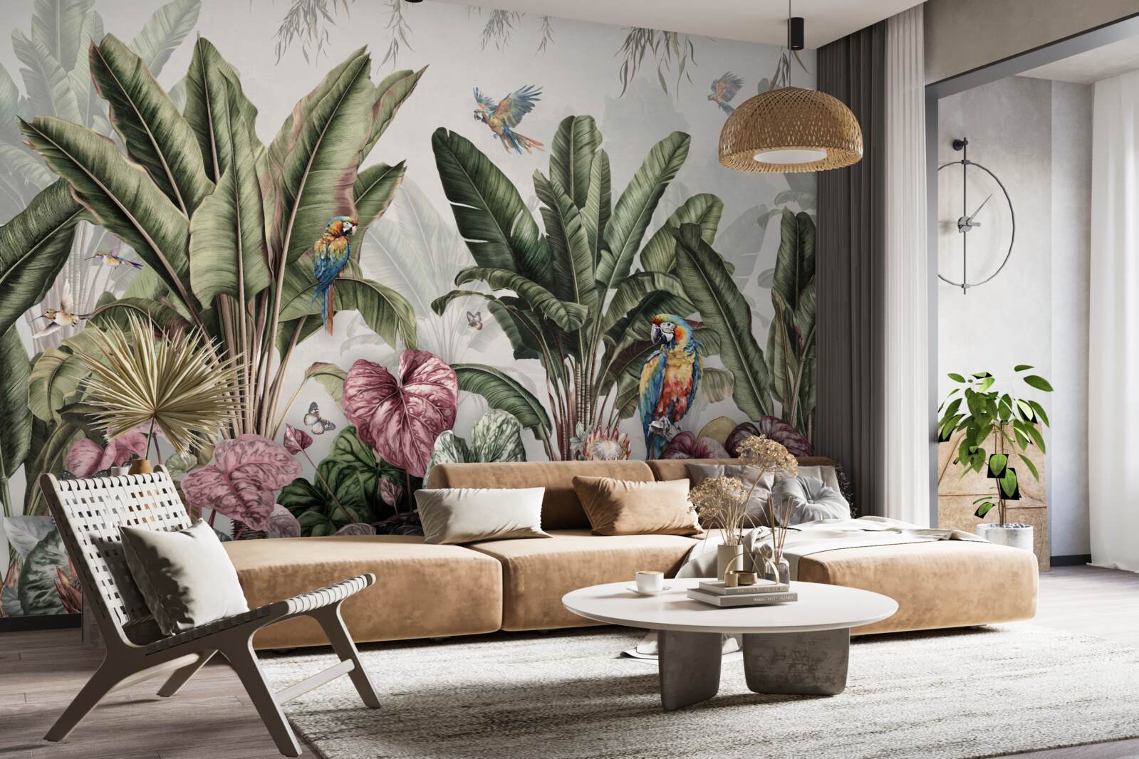 Fototapet cele mai bune legume din junglă și papagalul