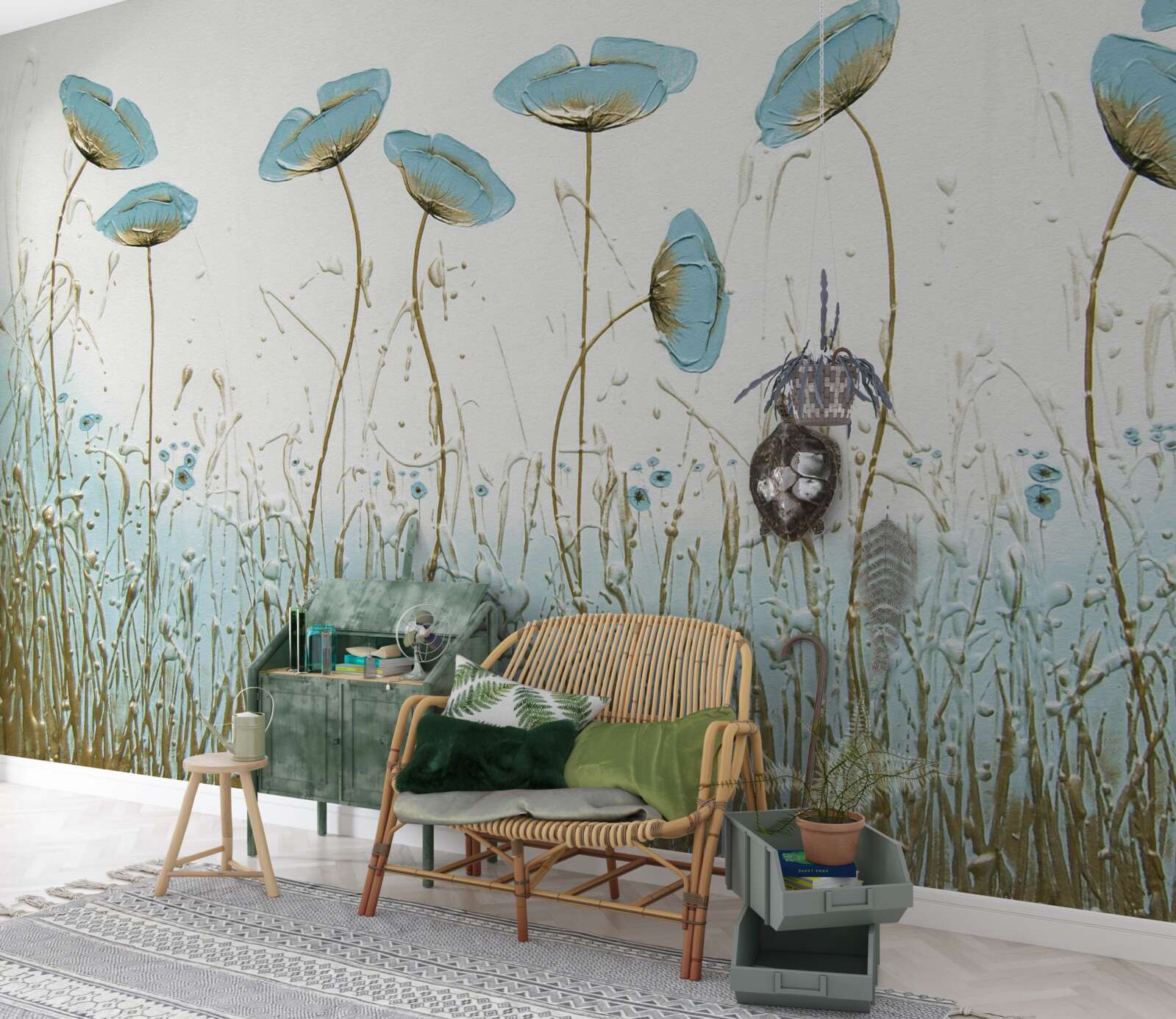 Fototapet maci albaștri subțiri