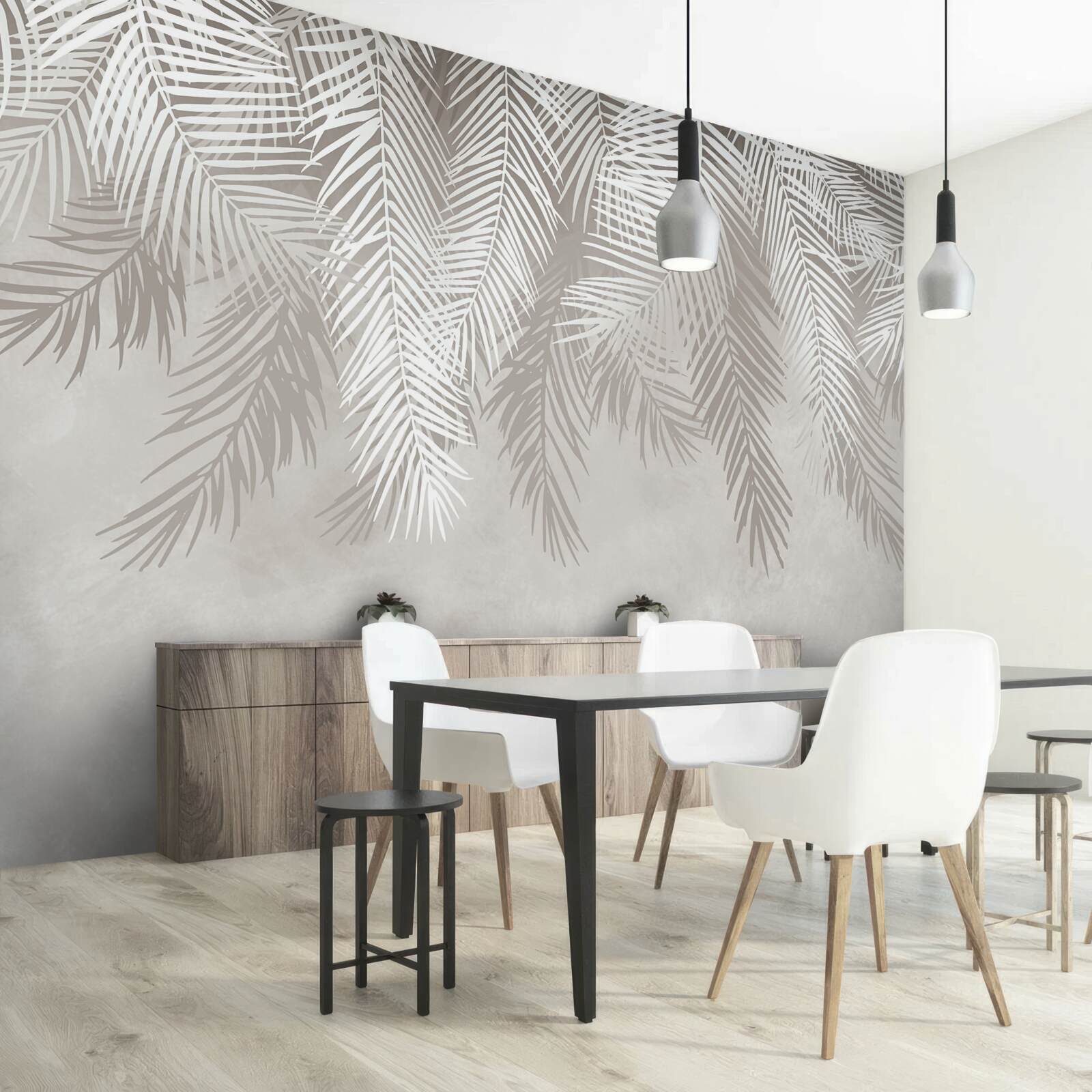 Fototapet penele atârnă pe un fundal deschis