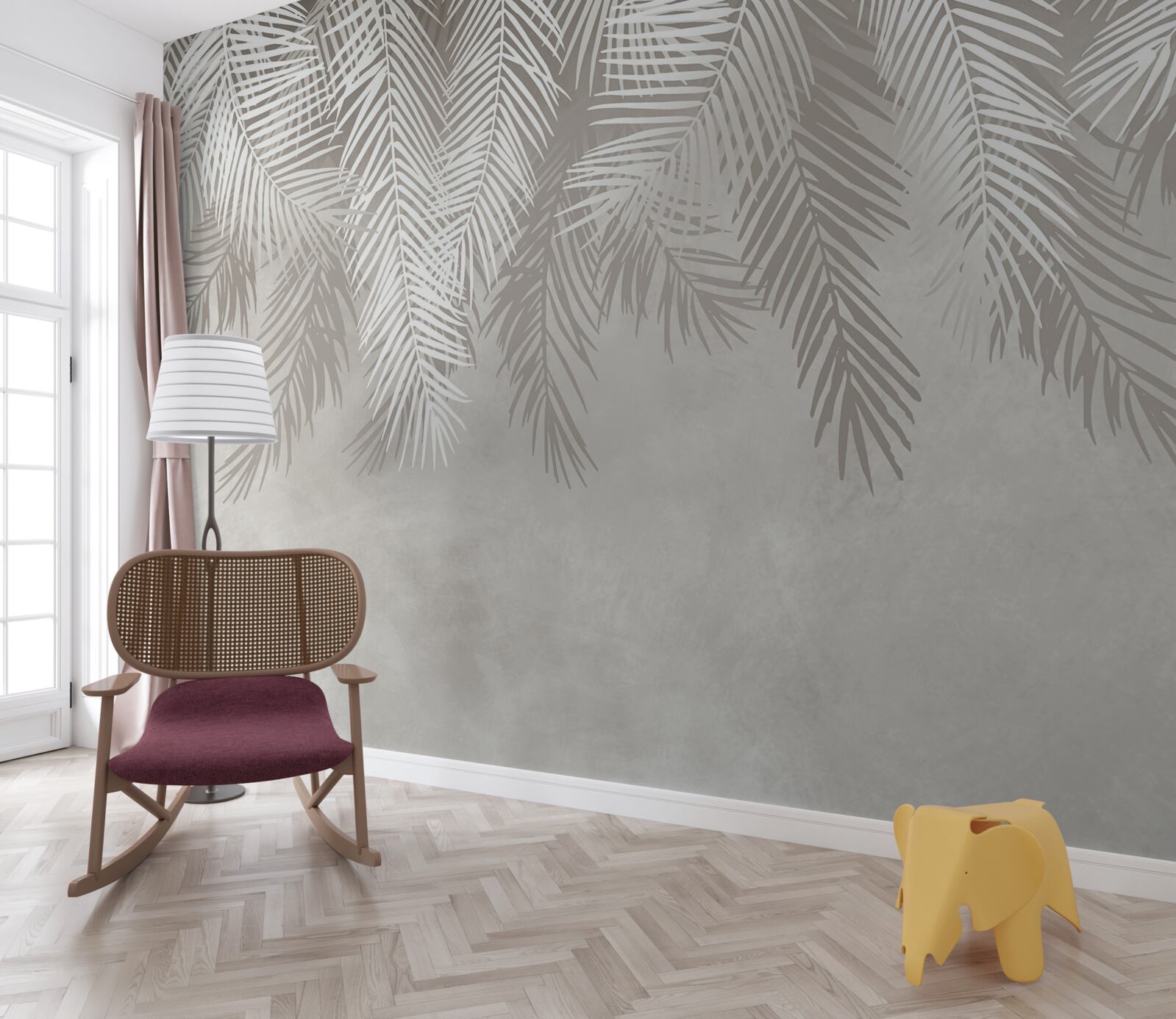 Fototapet penele atârnă pe un fundal deschis