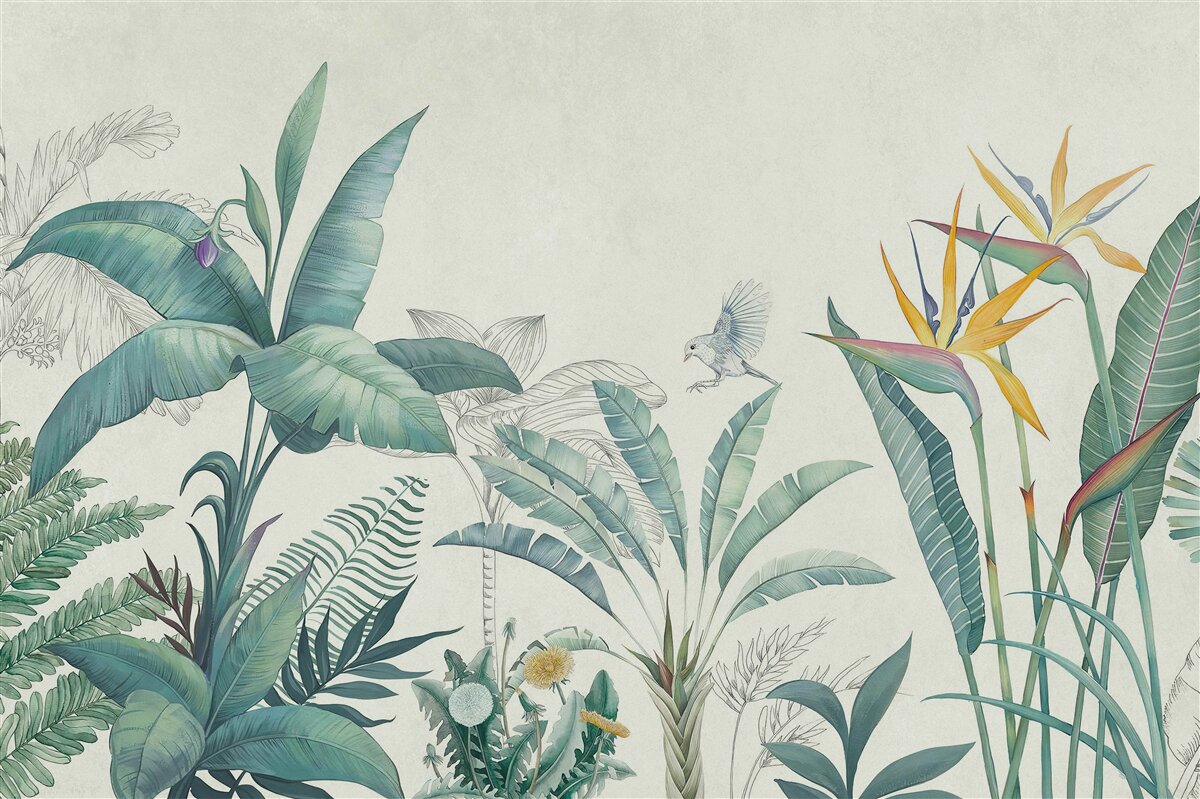 Fototapet flora junglei verzi