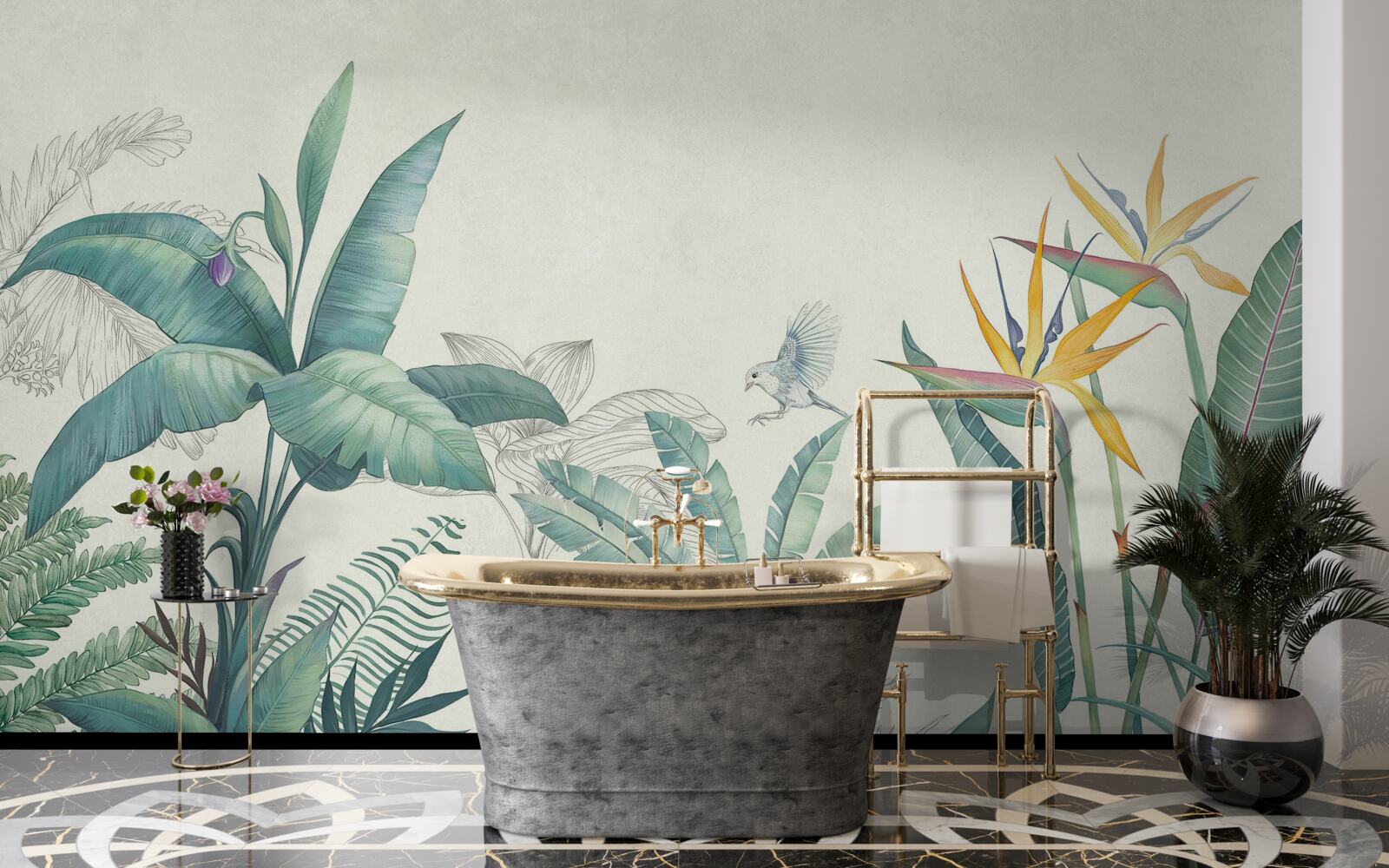 Fototapet flora junglei verzi