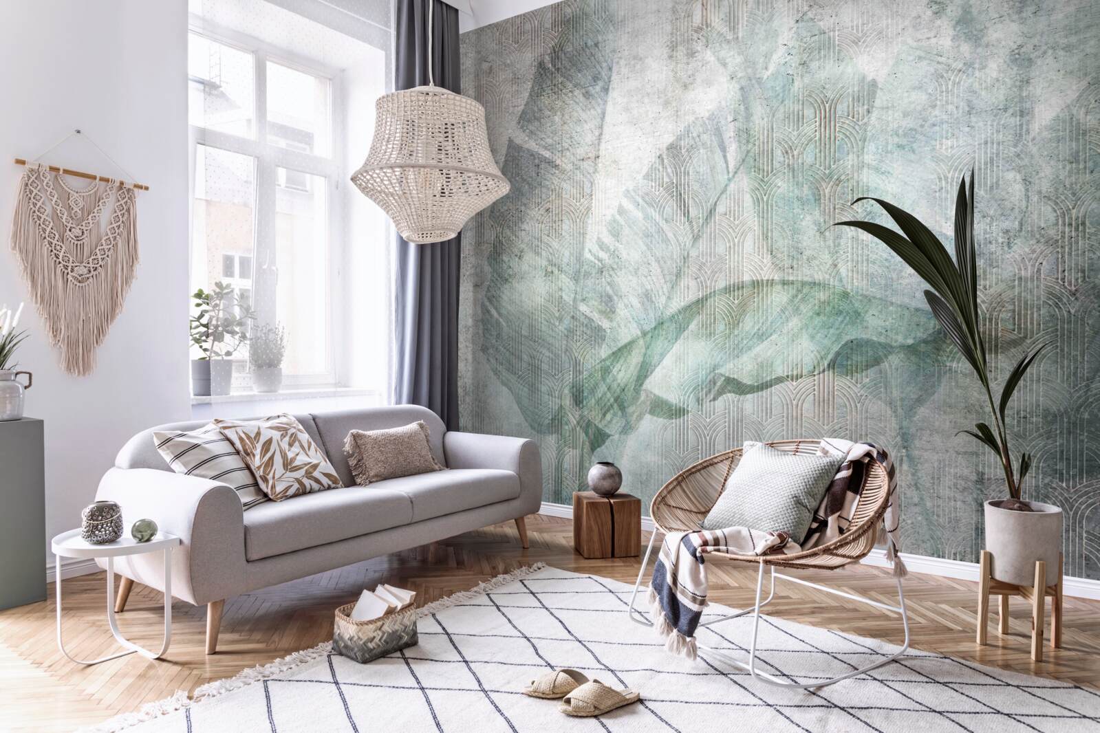 Fototapet Acuarele inspirate de plantele din junglă