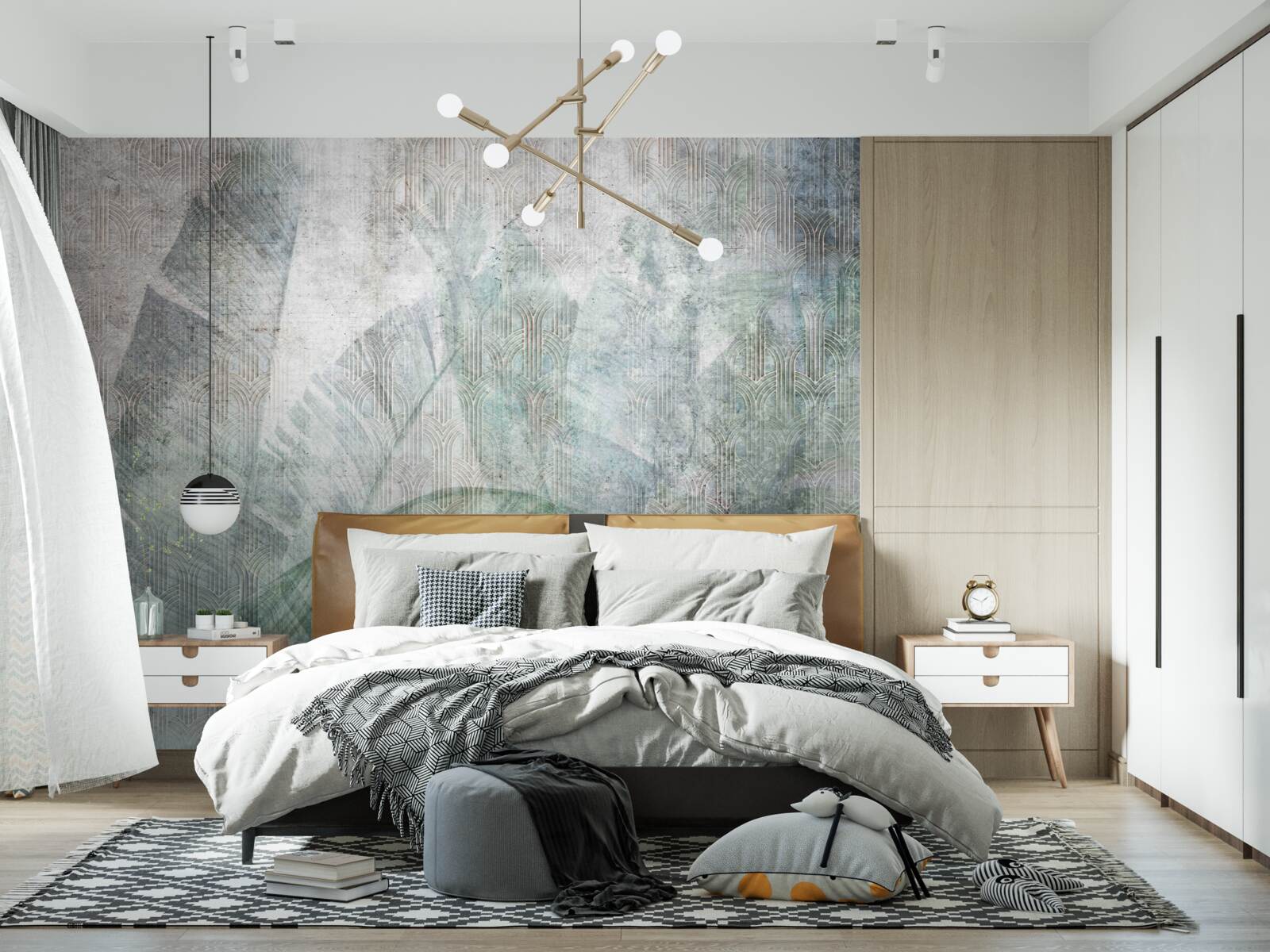 Fototapet Acuarele inspirate de plantele din junglă