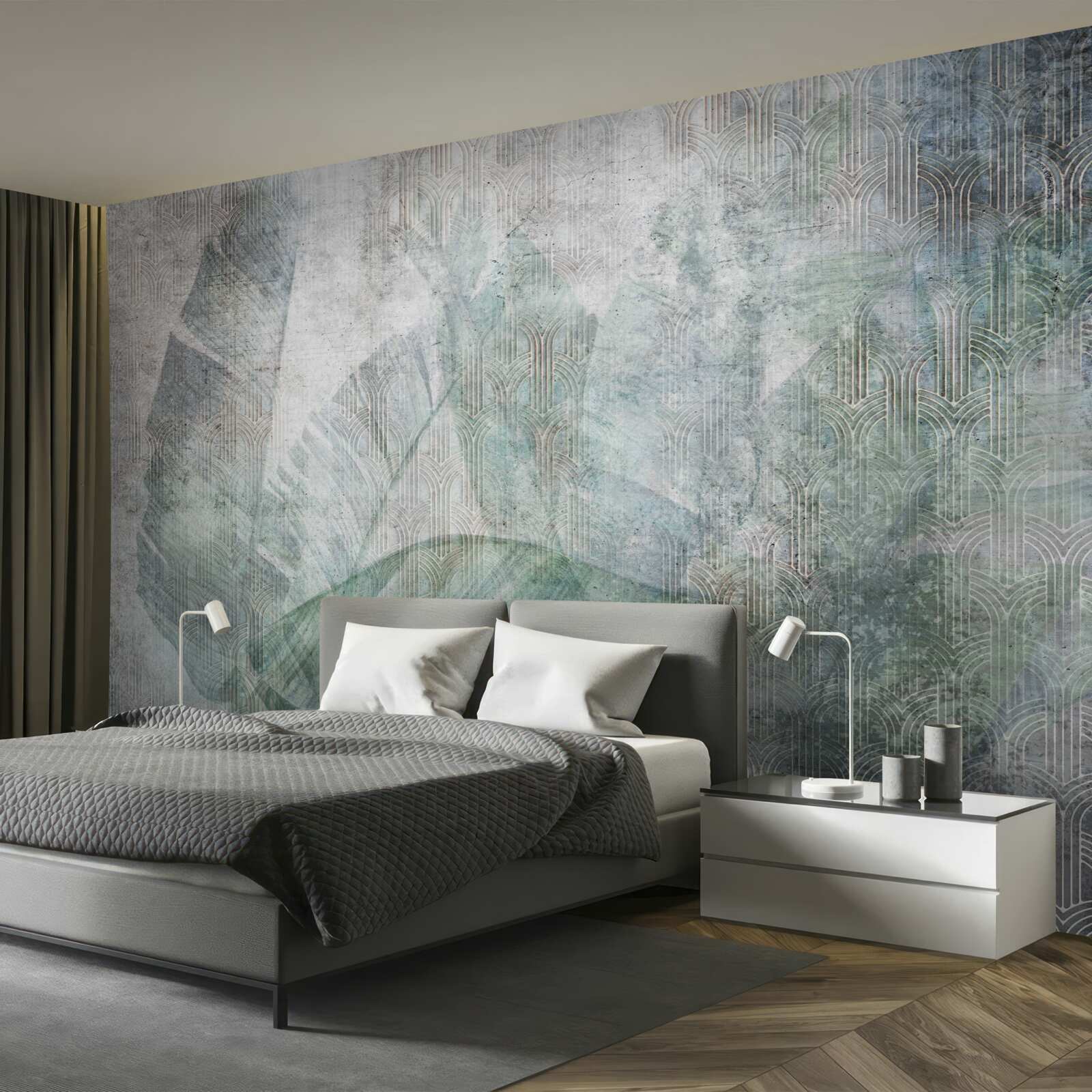 Fototapet Acuarele inspirate de plantele din junglă