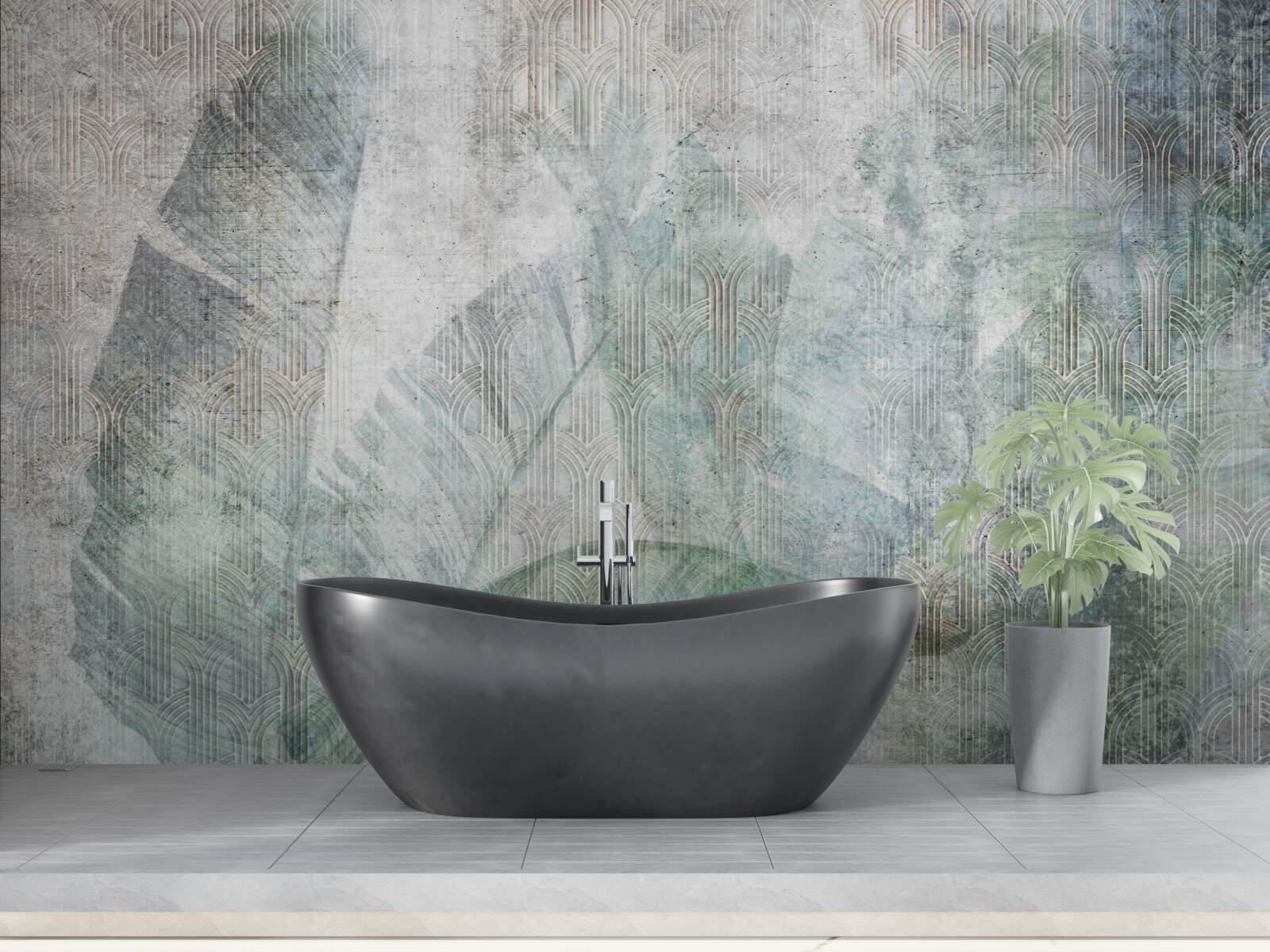 Fototapet Acuarele inspirate de plantele din junglă