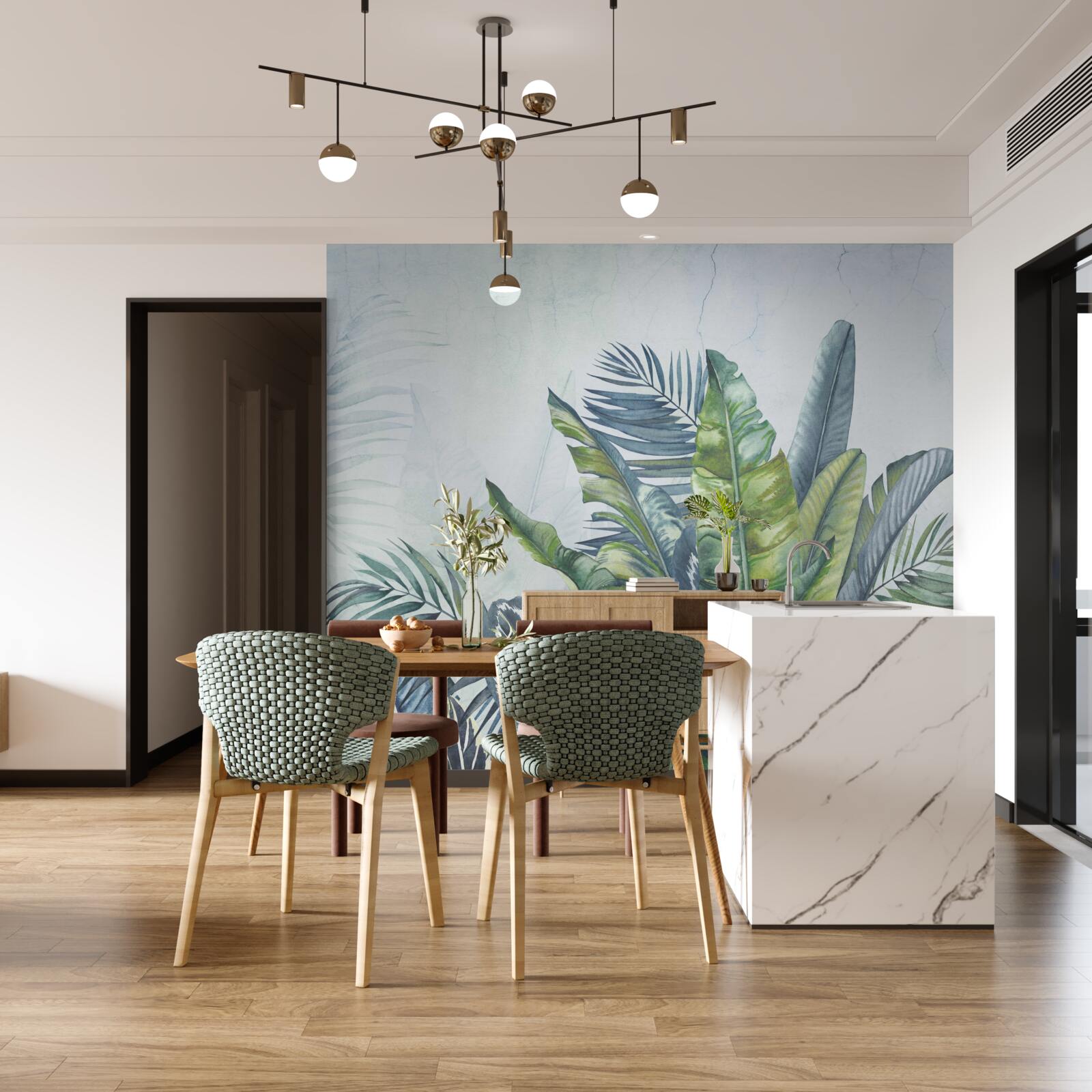 Fototapet rezumat al florei exotice