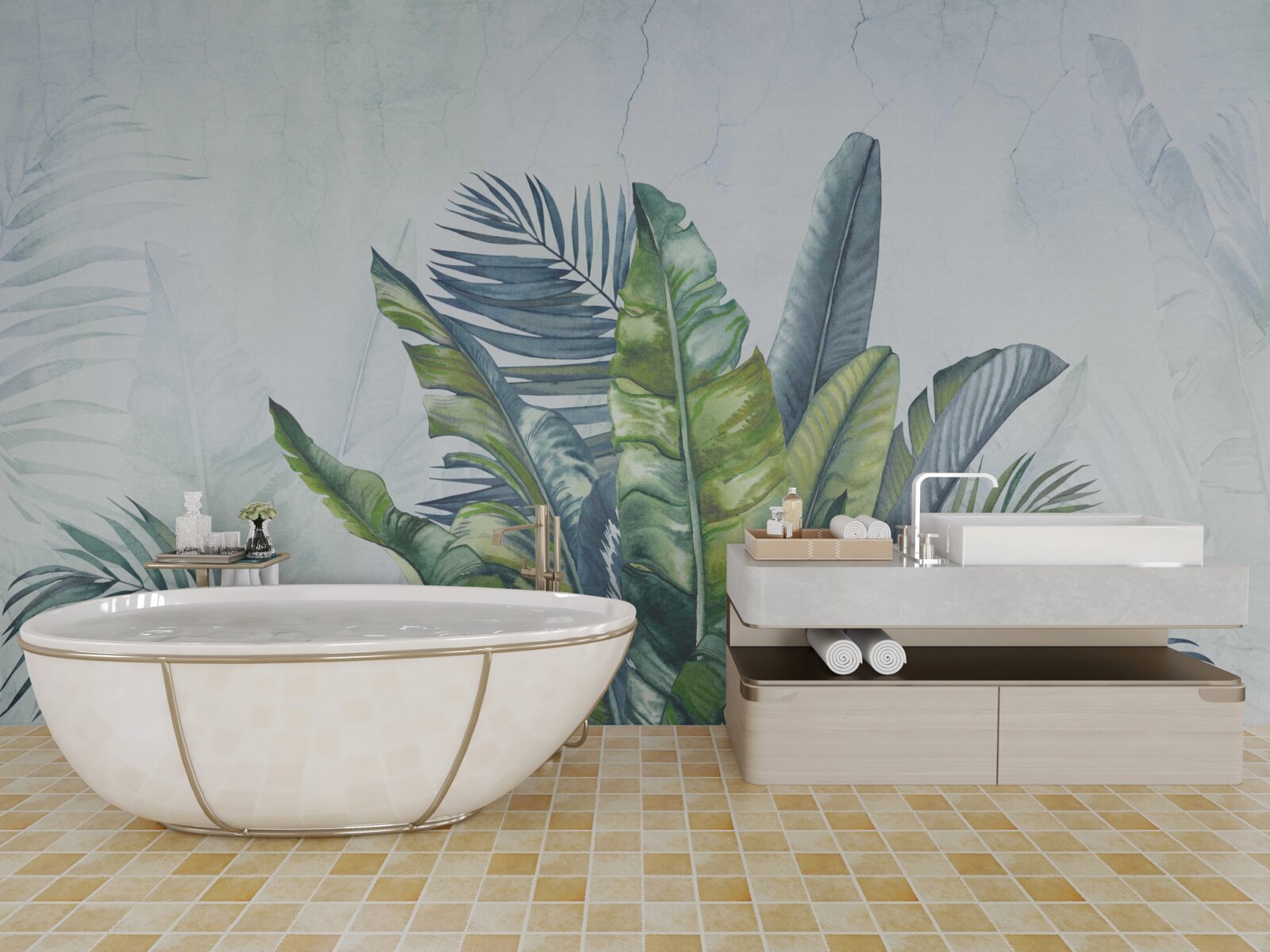 Fototapet rezumat al florei exotice