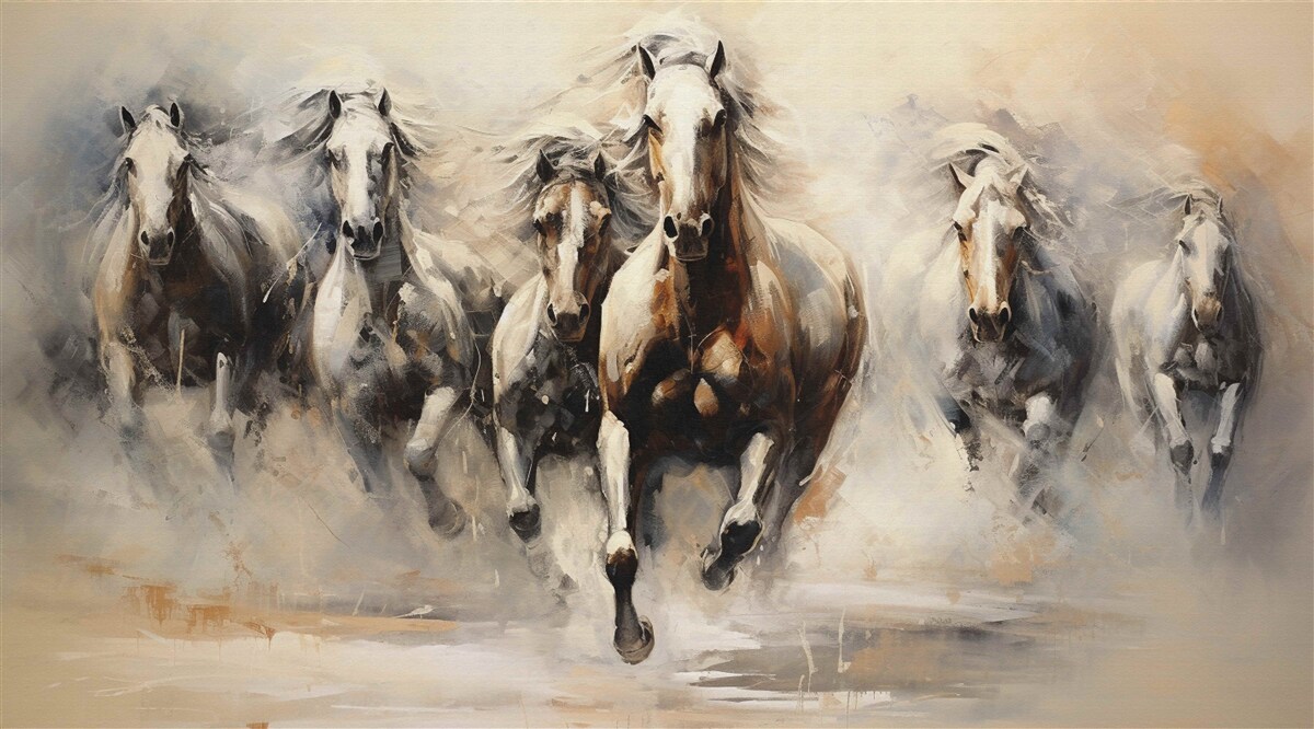 Fototapet galopează un grup de cai