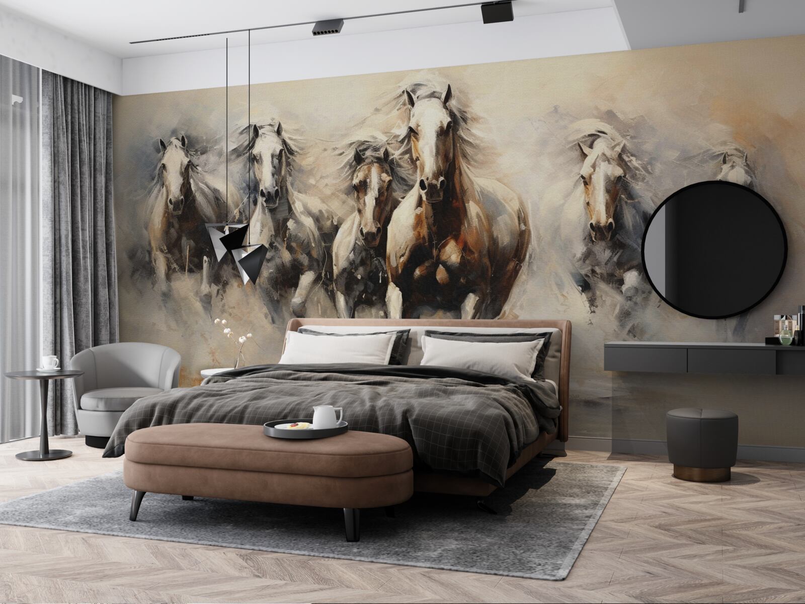 Fototapet galopează un grup de cai