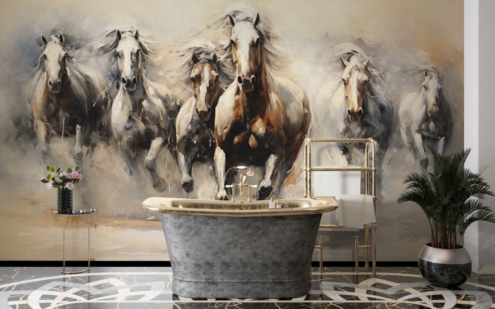 Fototapet galopează un grup de cai