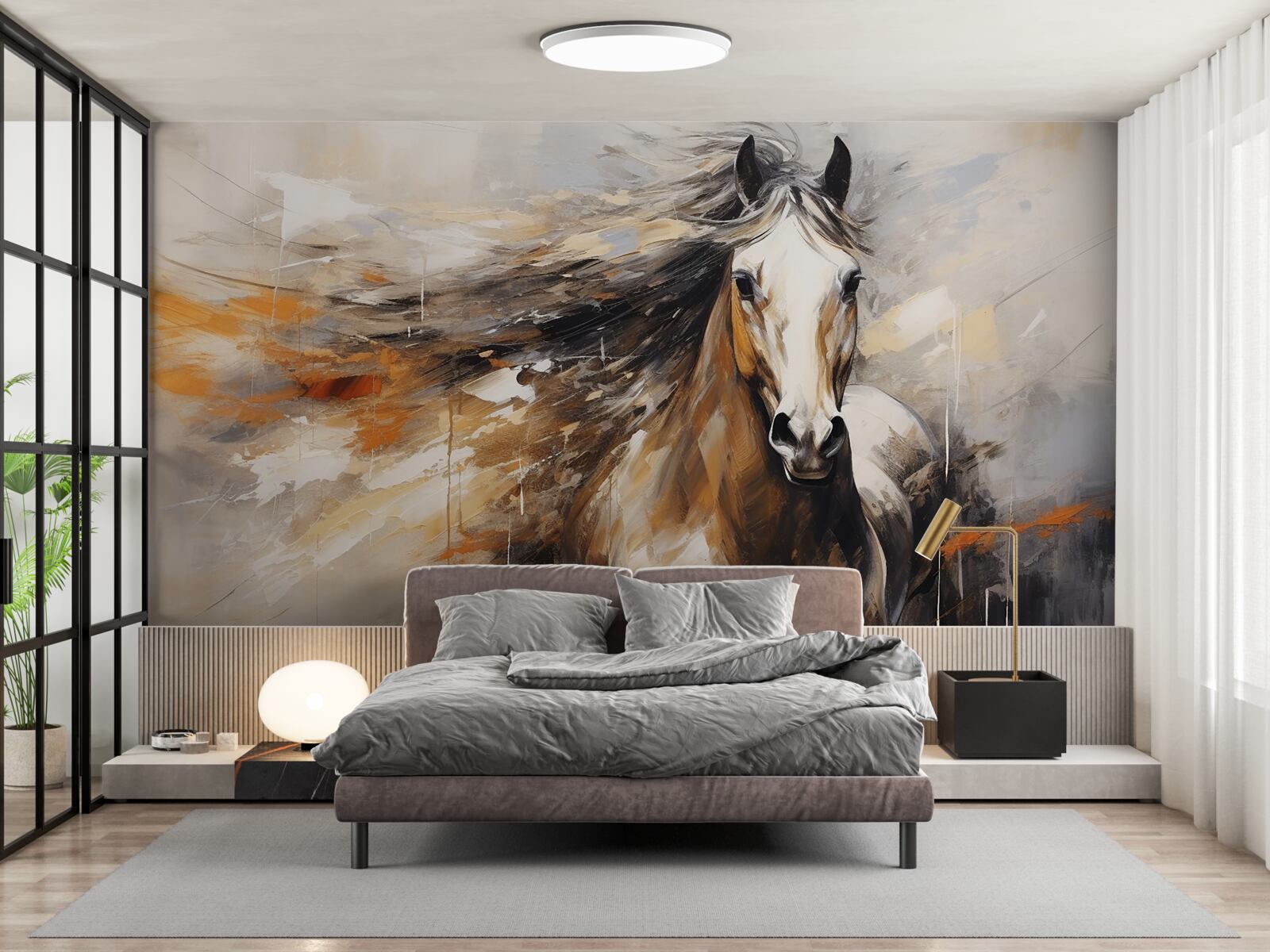 Fototapet coama magnifică maro deschis a calului