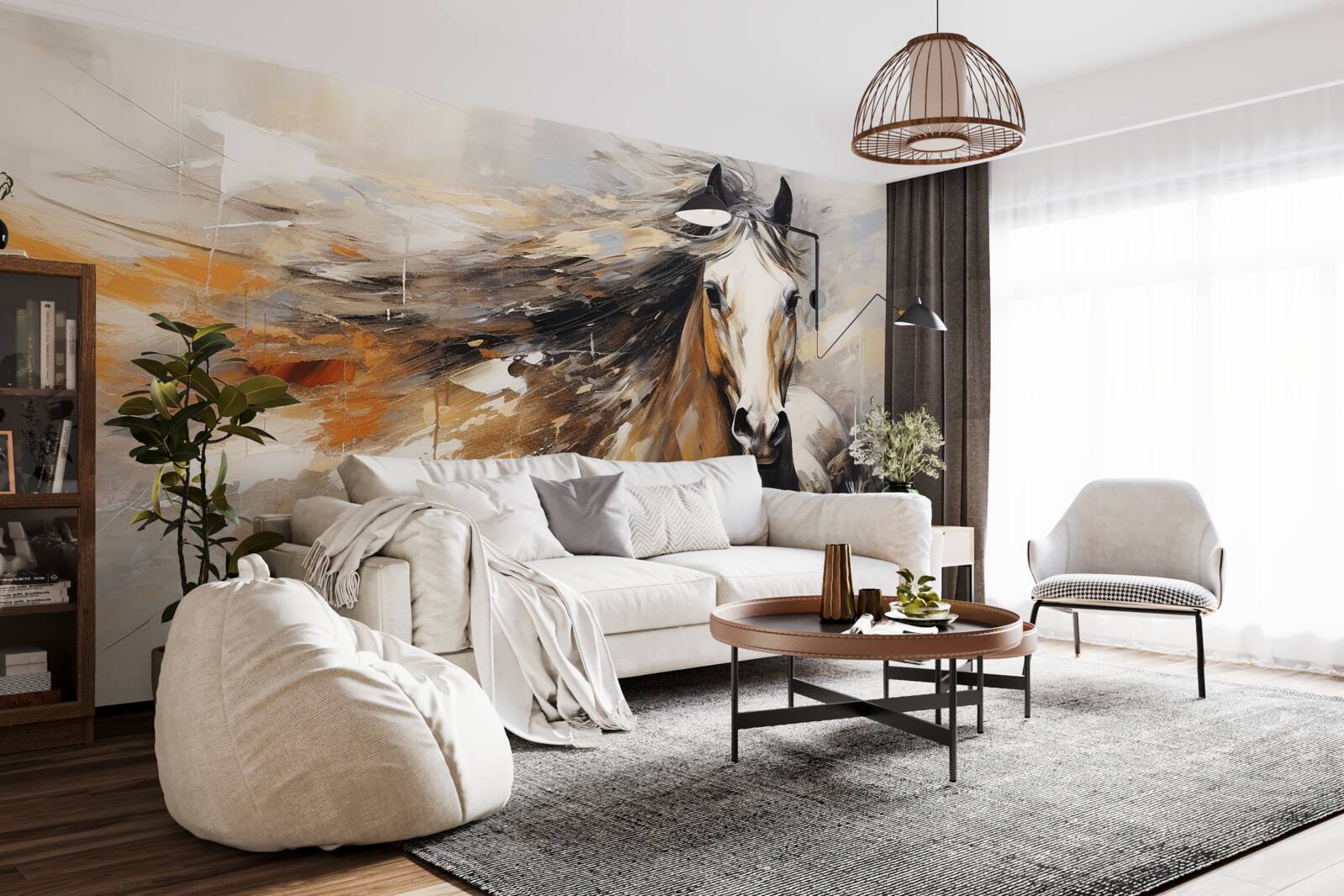 Fototapet coama magnifică maro deschis a calului