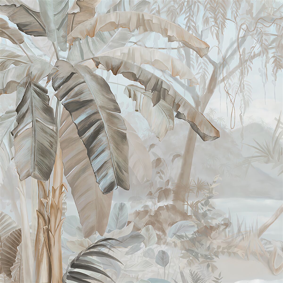 Fototapet o coastă mărginită de palmieri care amintește de paradis