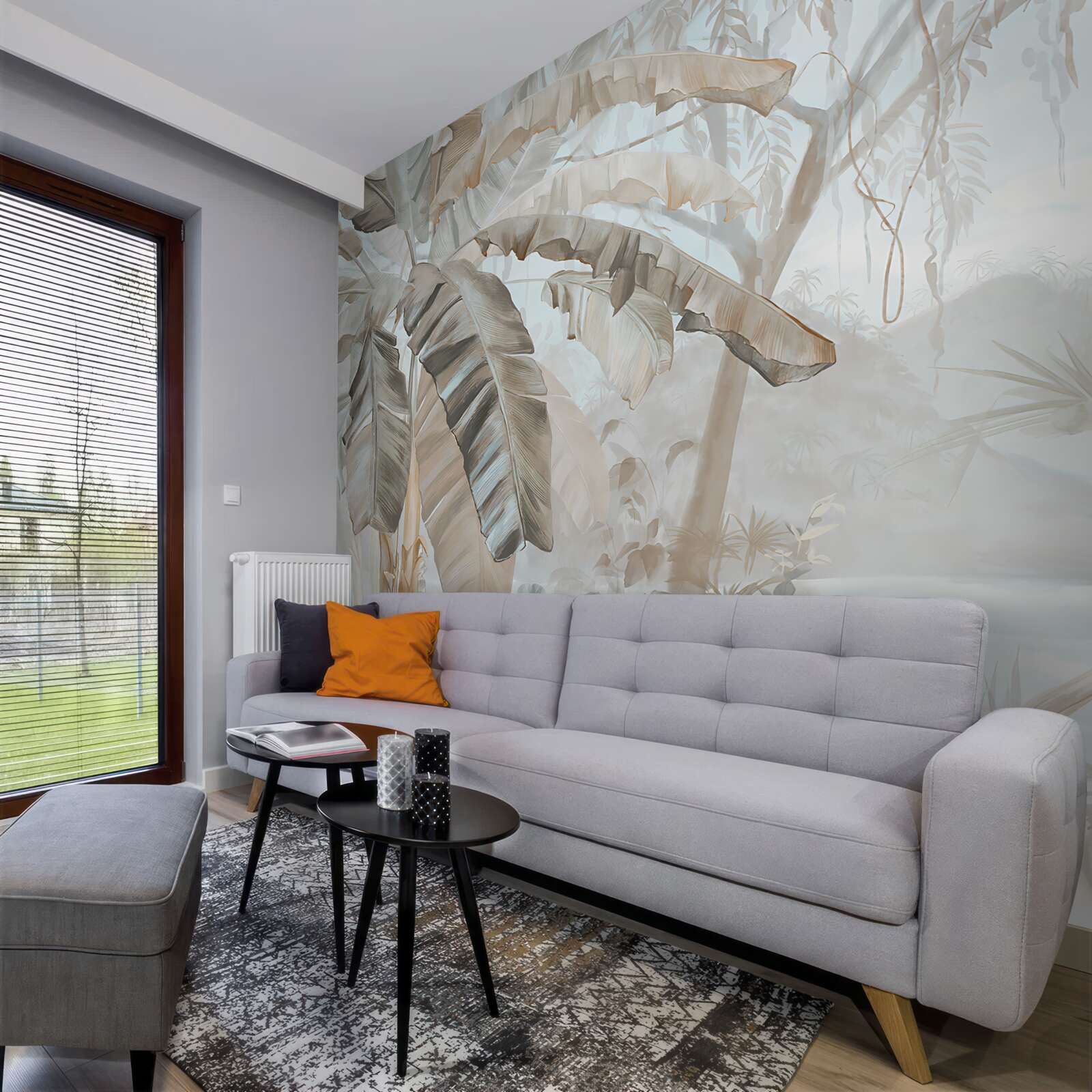 Fototapet o coastă mărginită de palmieri care amintește de paradis